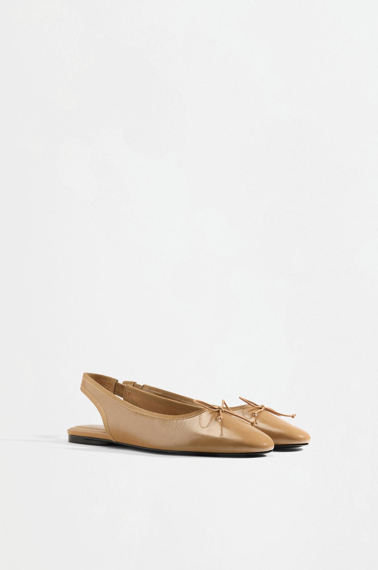 Slingback ballet flats — BEIGE