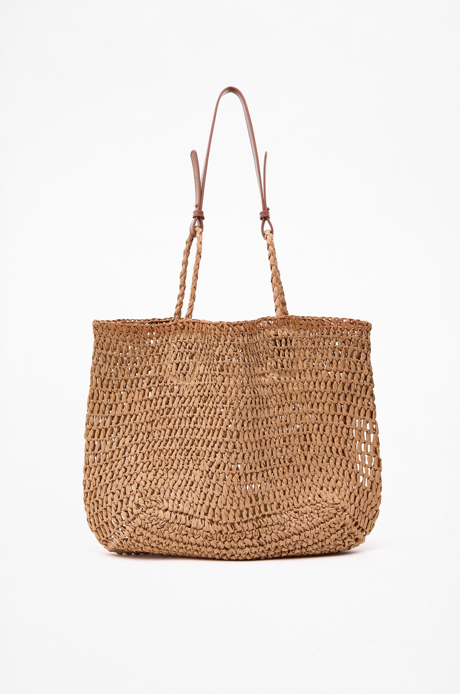 Bolso shopper efecto natural asa cinturón