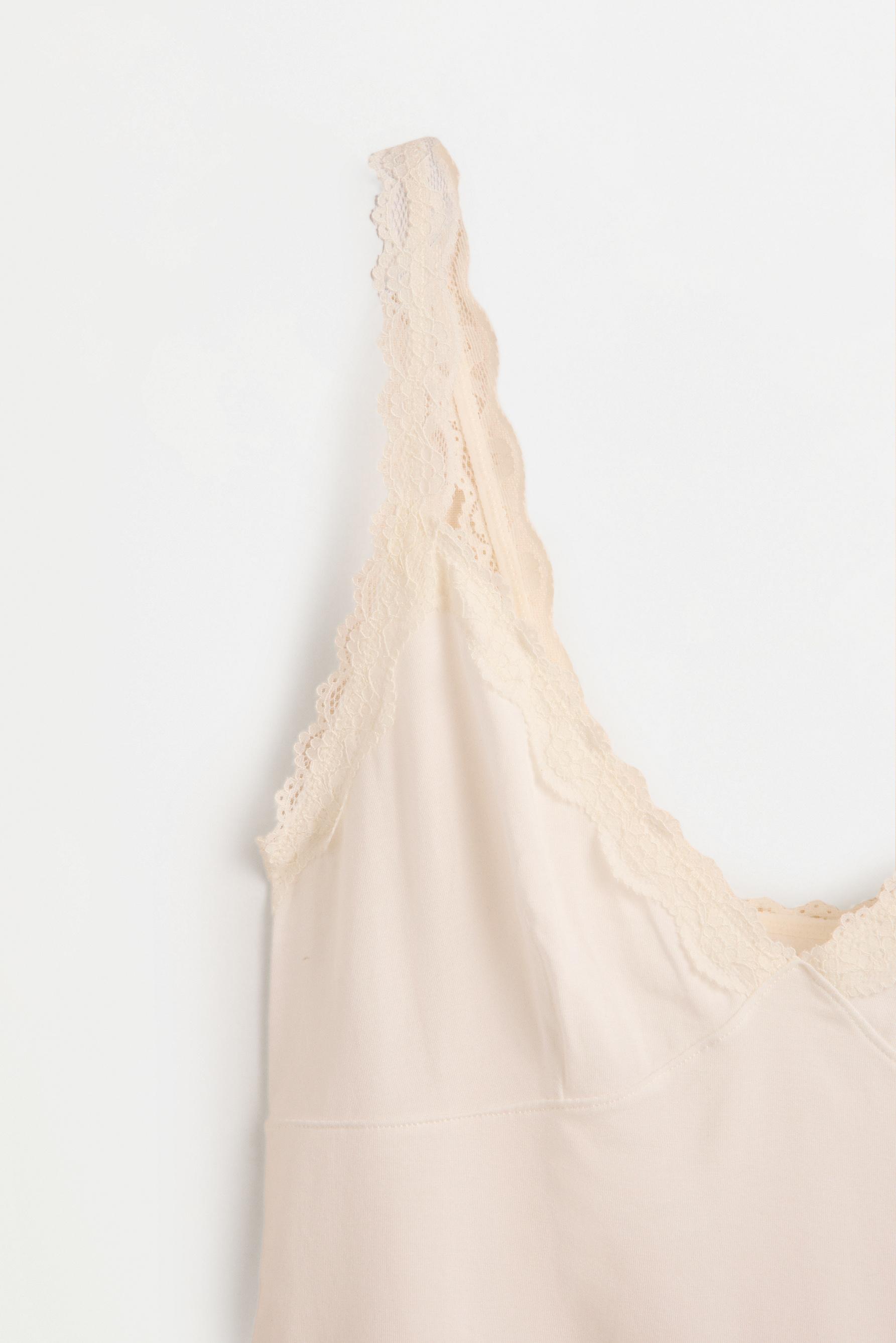 Modal lace top — WHITE