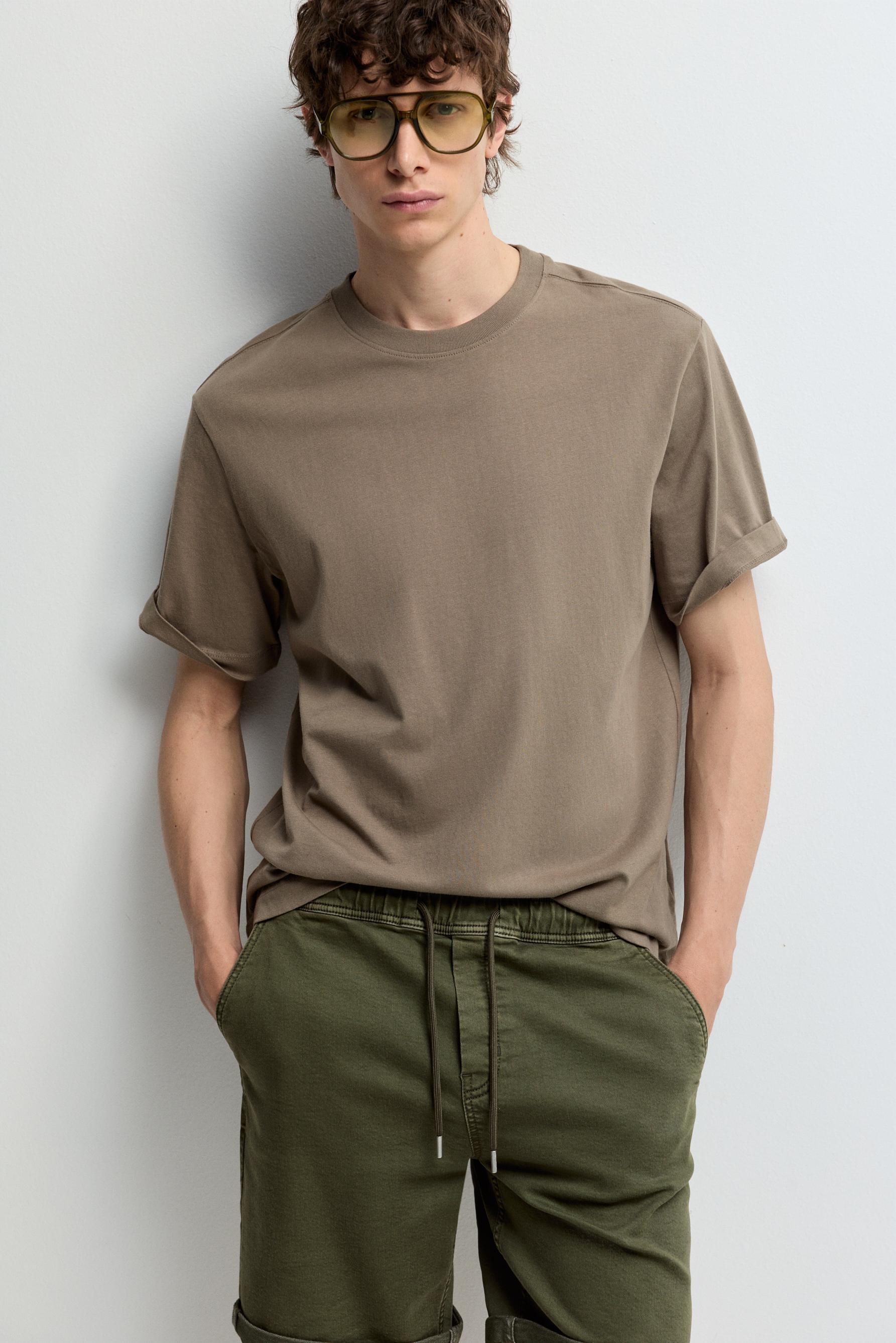 Denim jogger Bermuda shorts — DARK GREEN