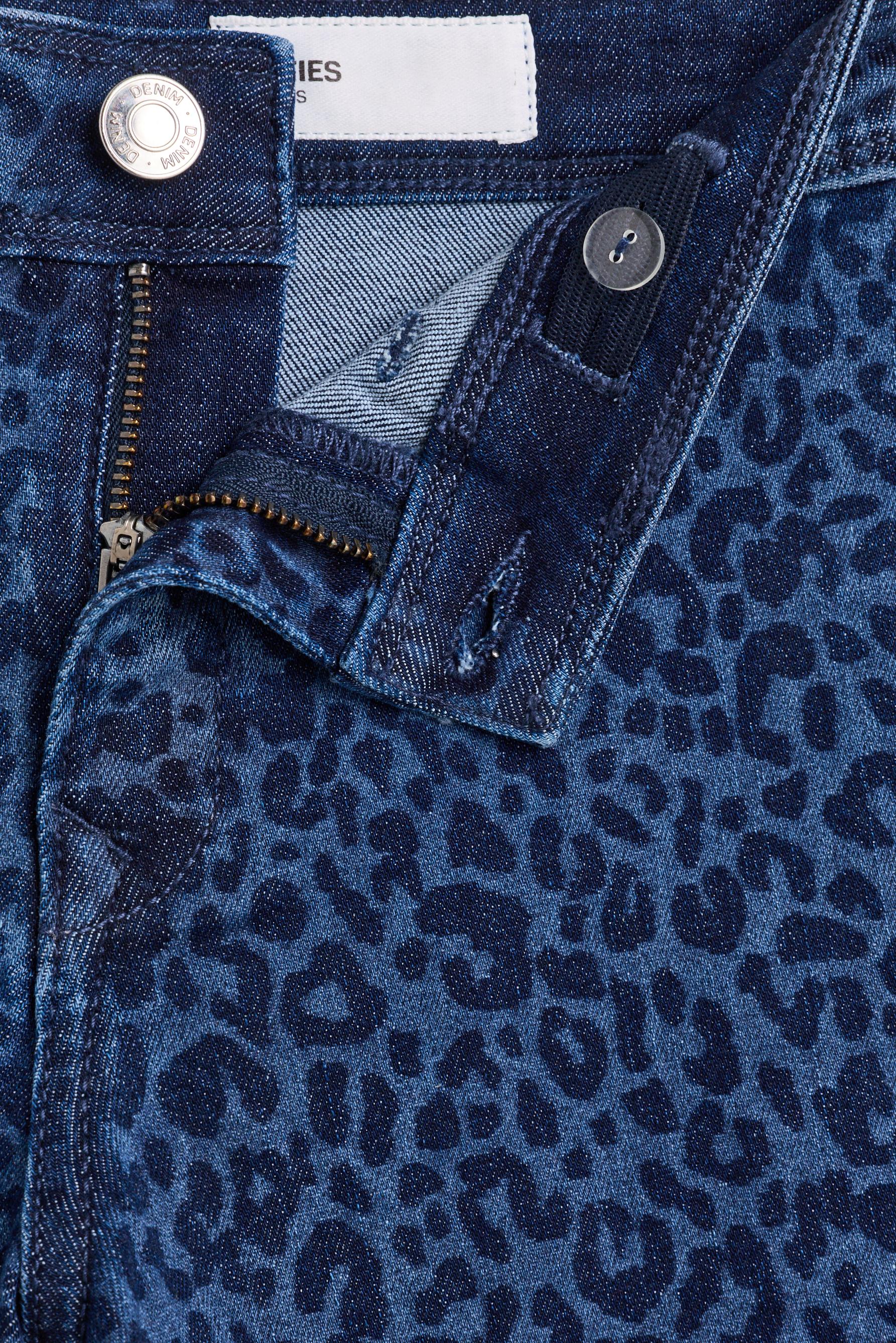Animal print wide-leg jeans — DARK BLUE