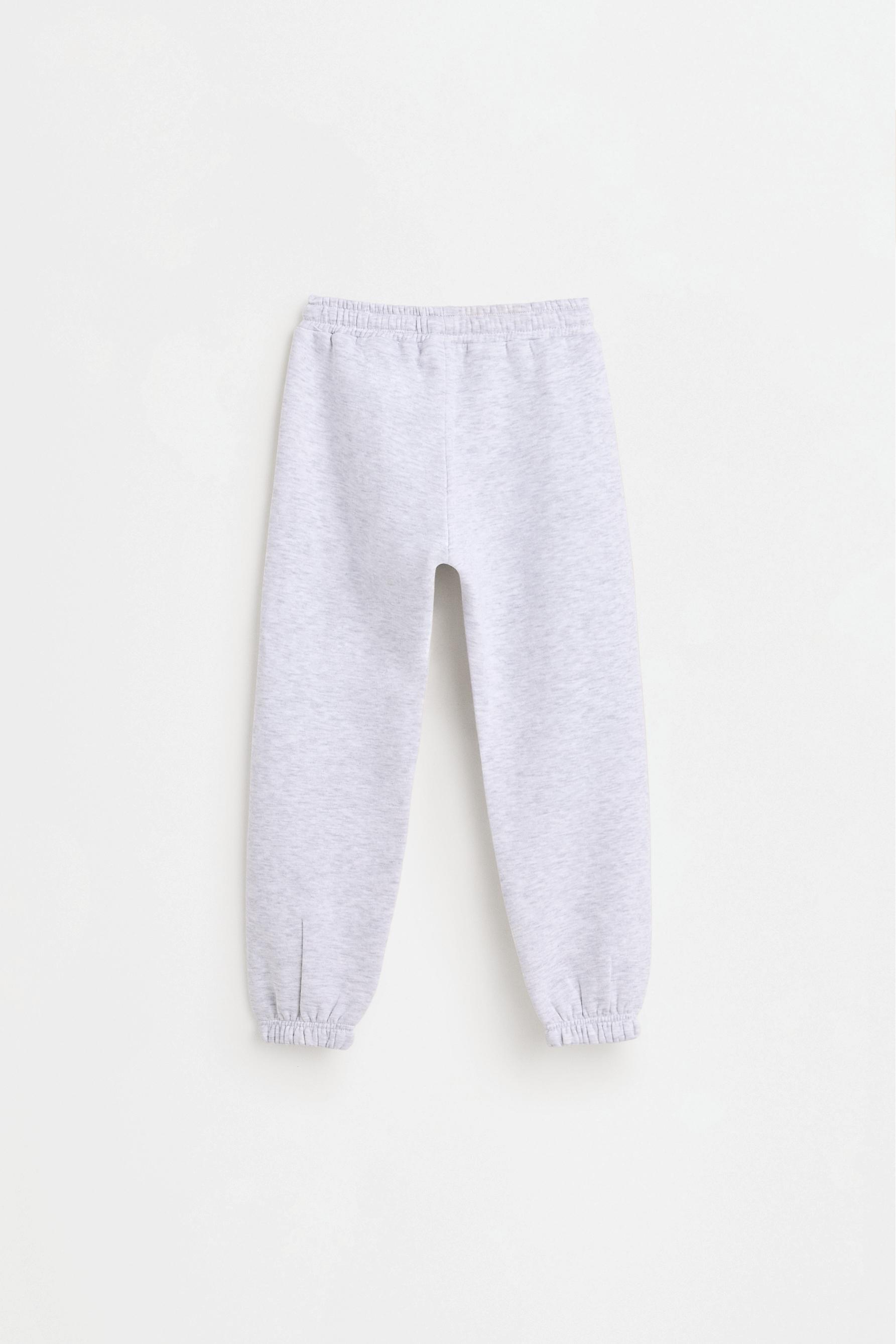 Pack of 2 plain plush trousers — PALE GREY