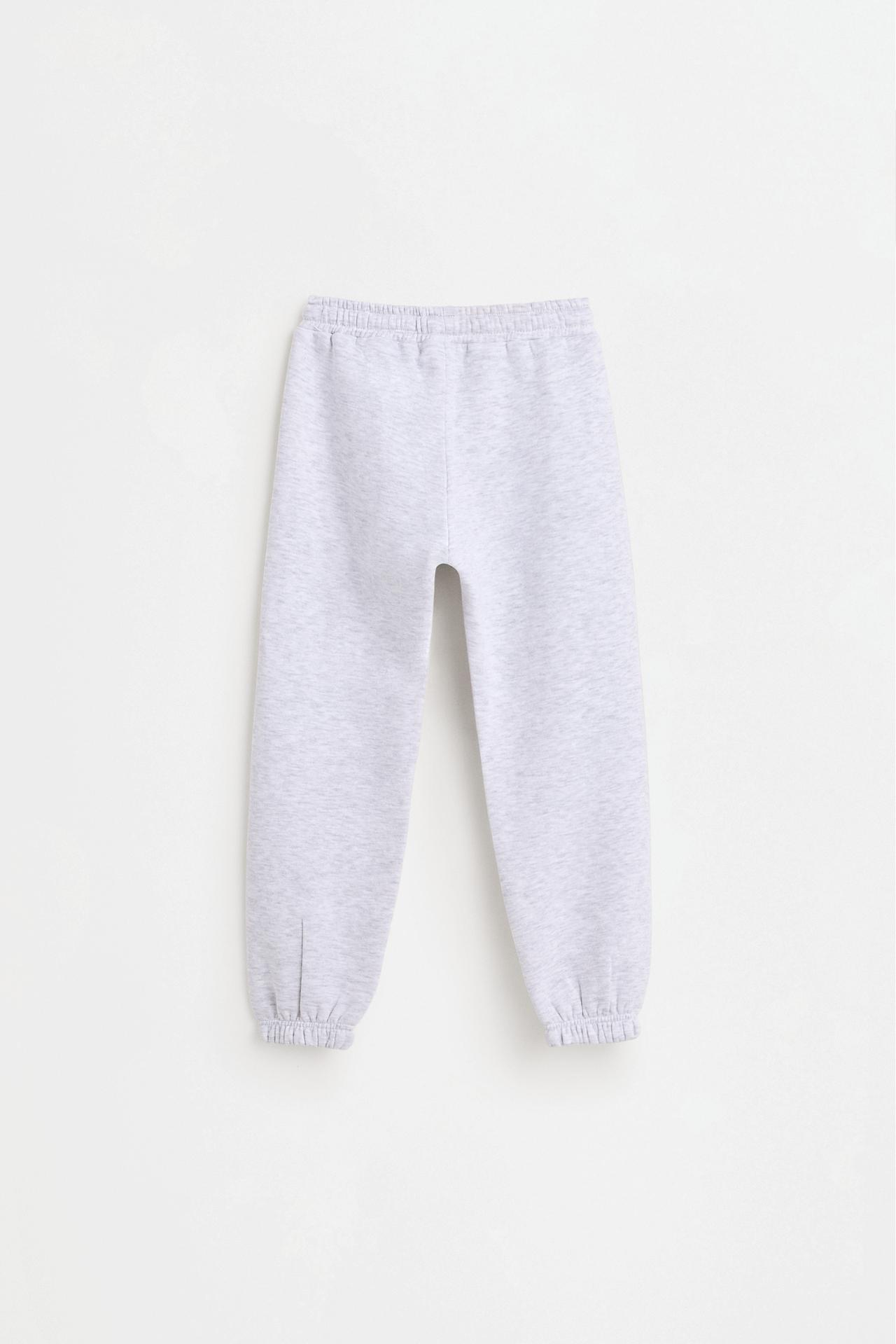 Pack of 2 plain plush trousers — PALE GREY