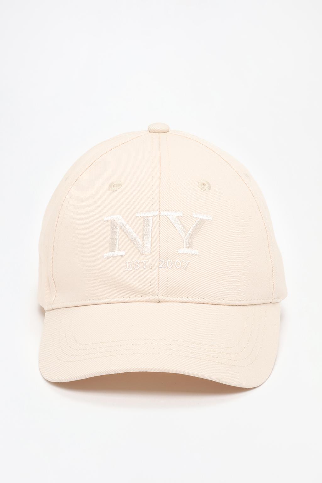 Faded-effect embroidered cap