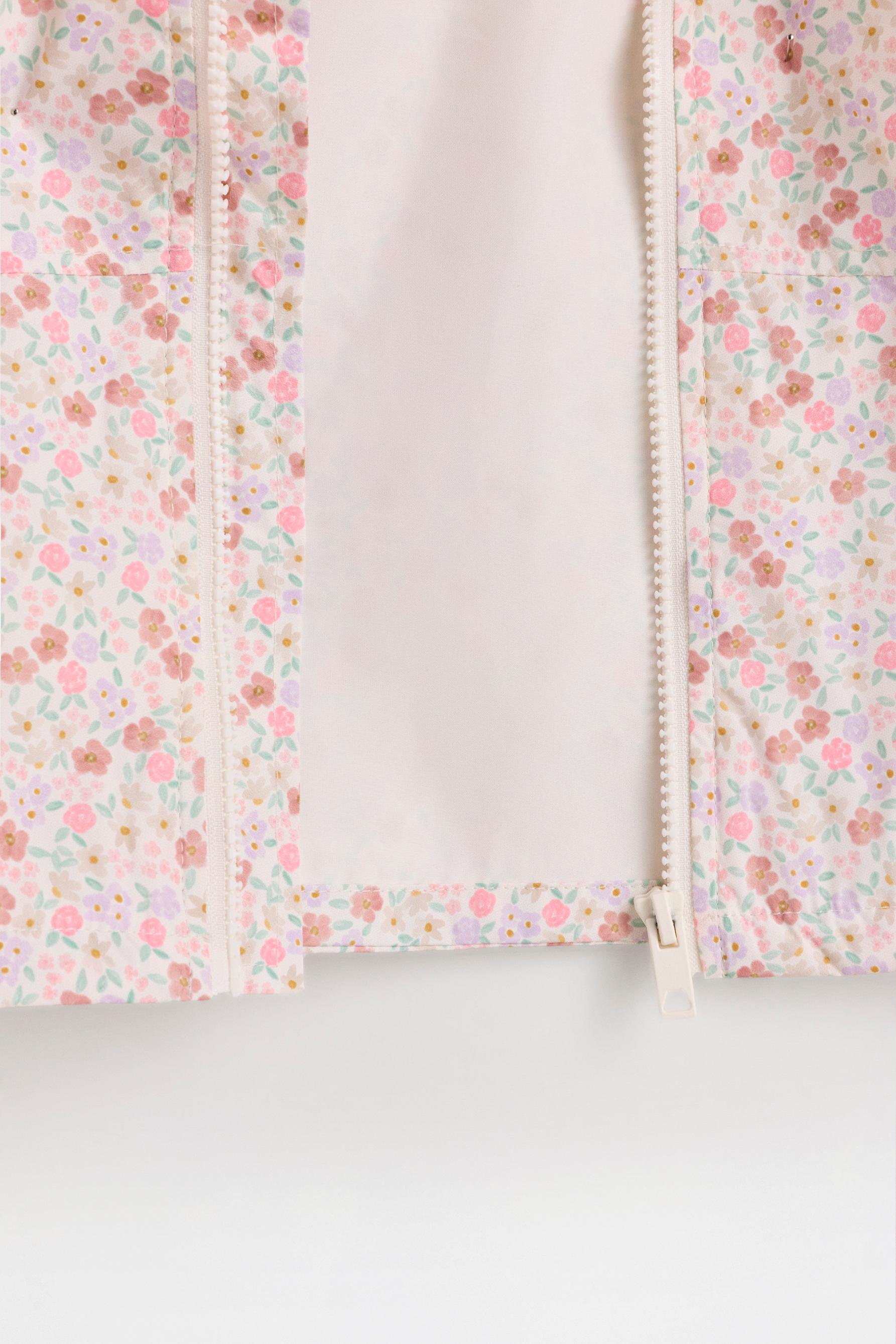 Bow print windbreaker — ECRU