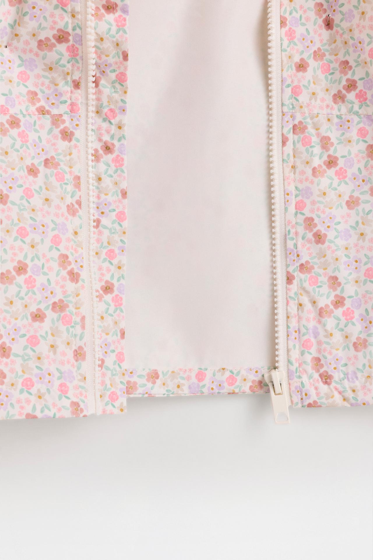 Bow print windbreaker — ECRU