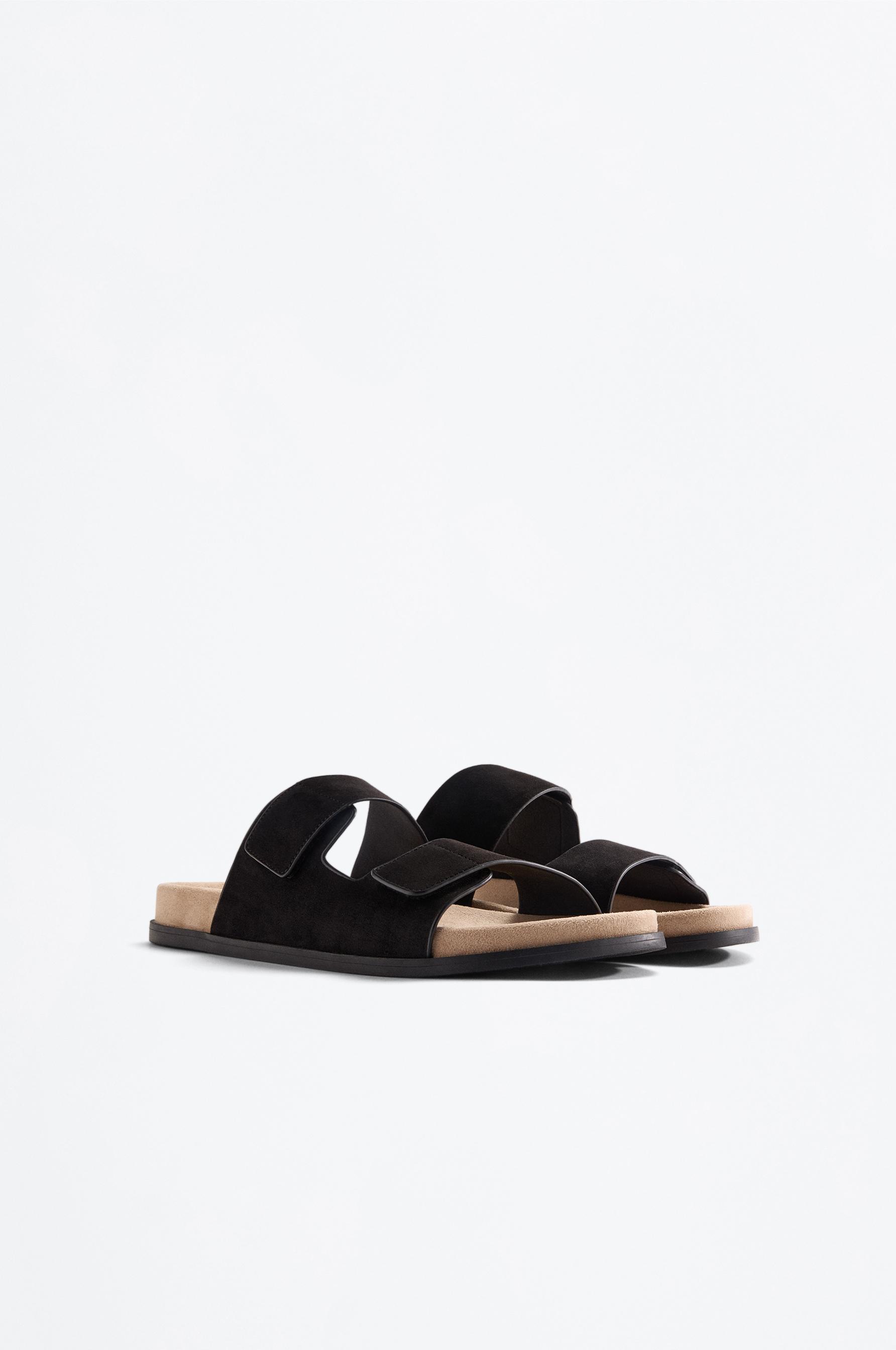 Double-strap sandals — BLACK
