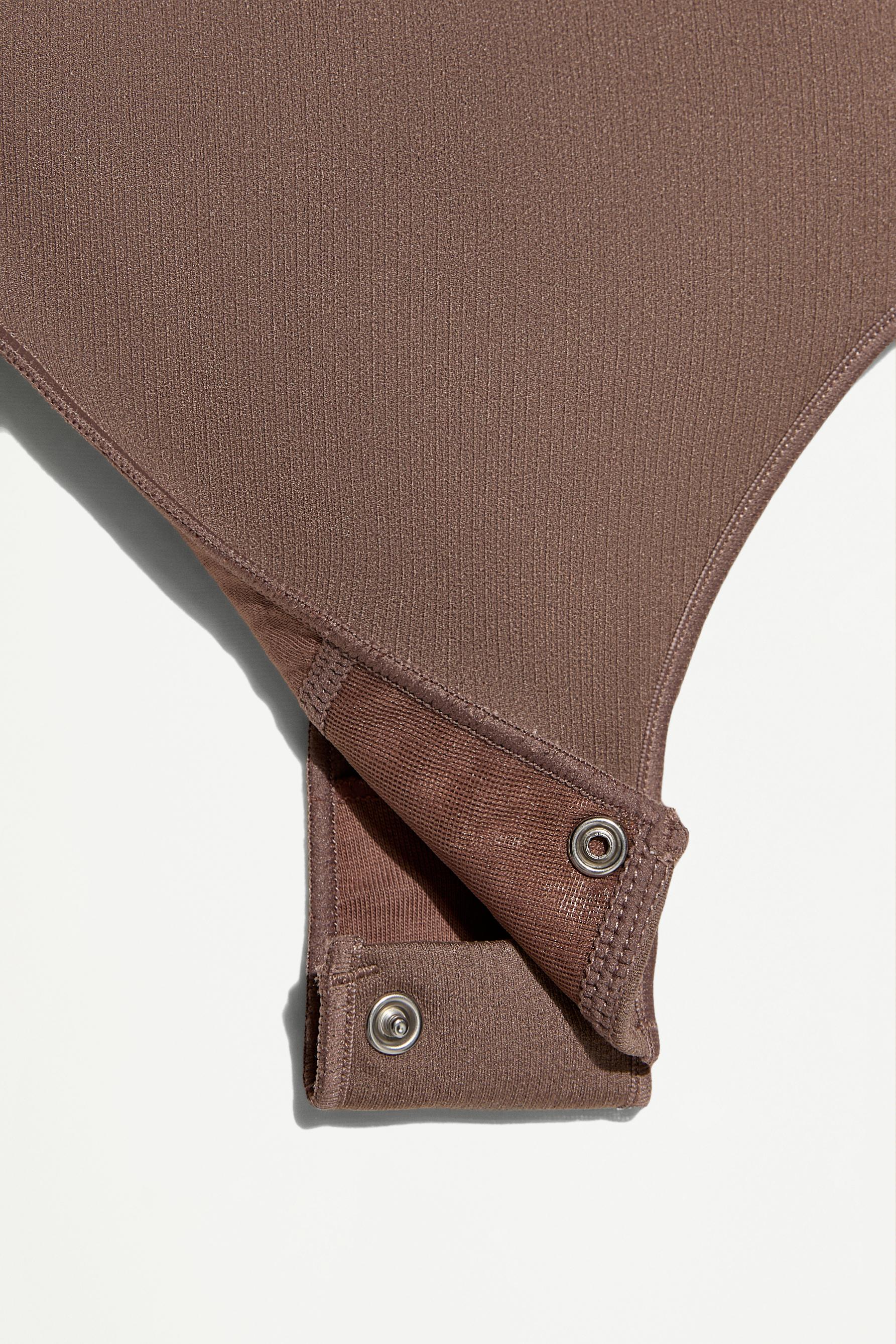 Seamless shapewear thong bodysuit — MINK