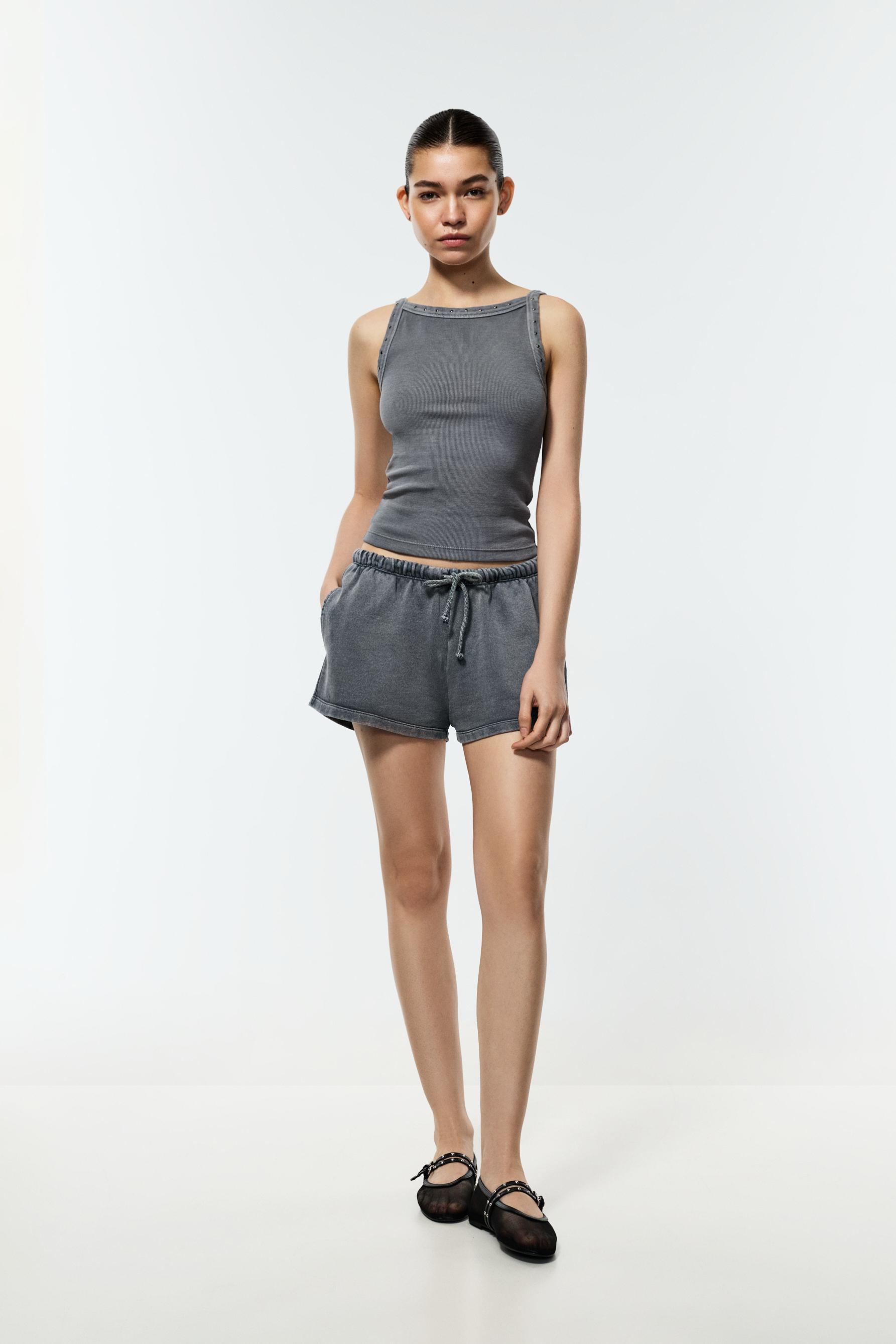 Plush shorts — PALE CHARCOAL