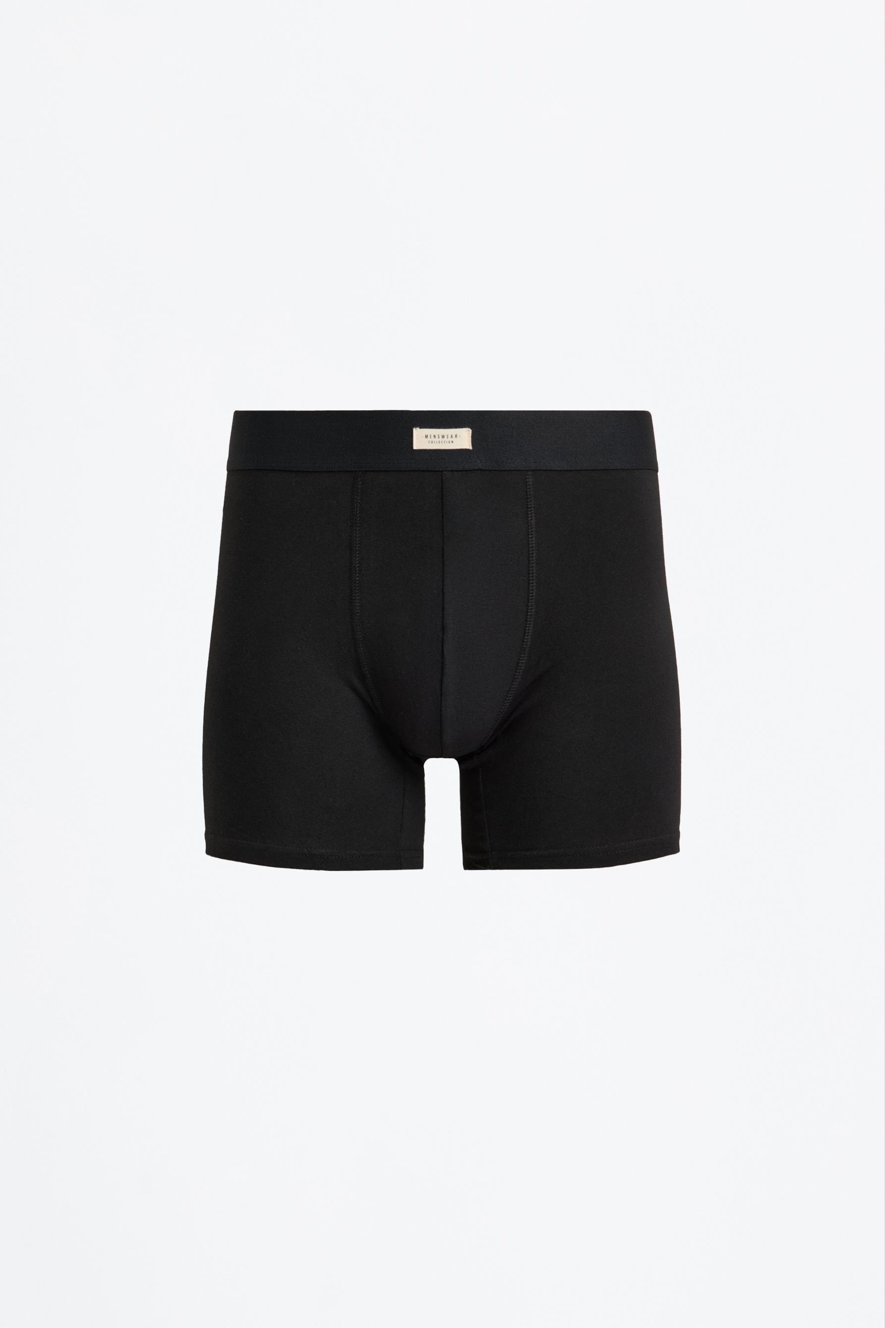 3-pack of long basic boxers — BLACK