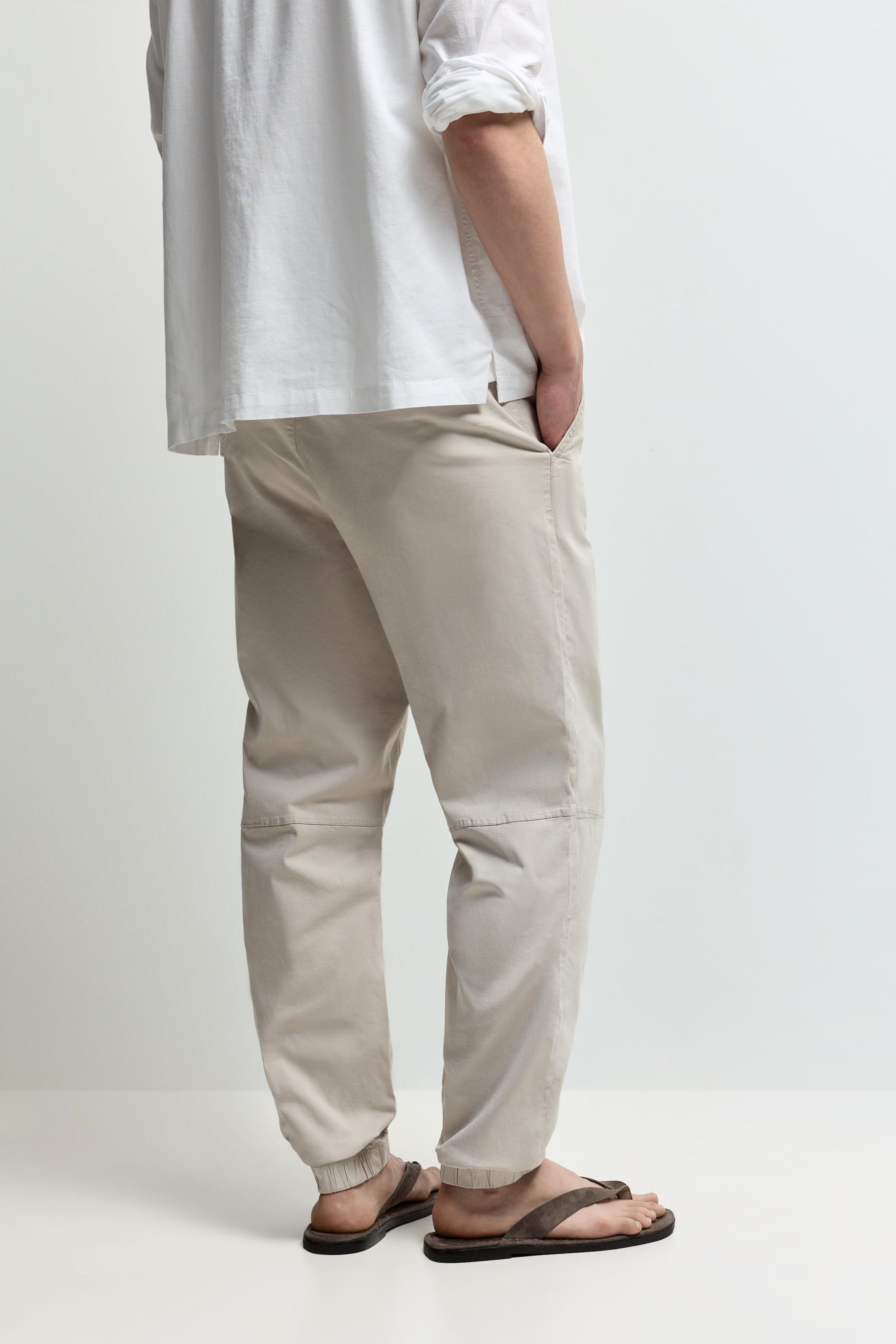 Elastic hem joggers — GREY