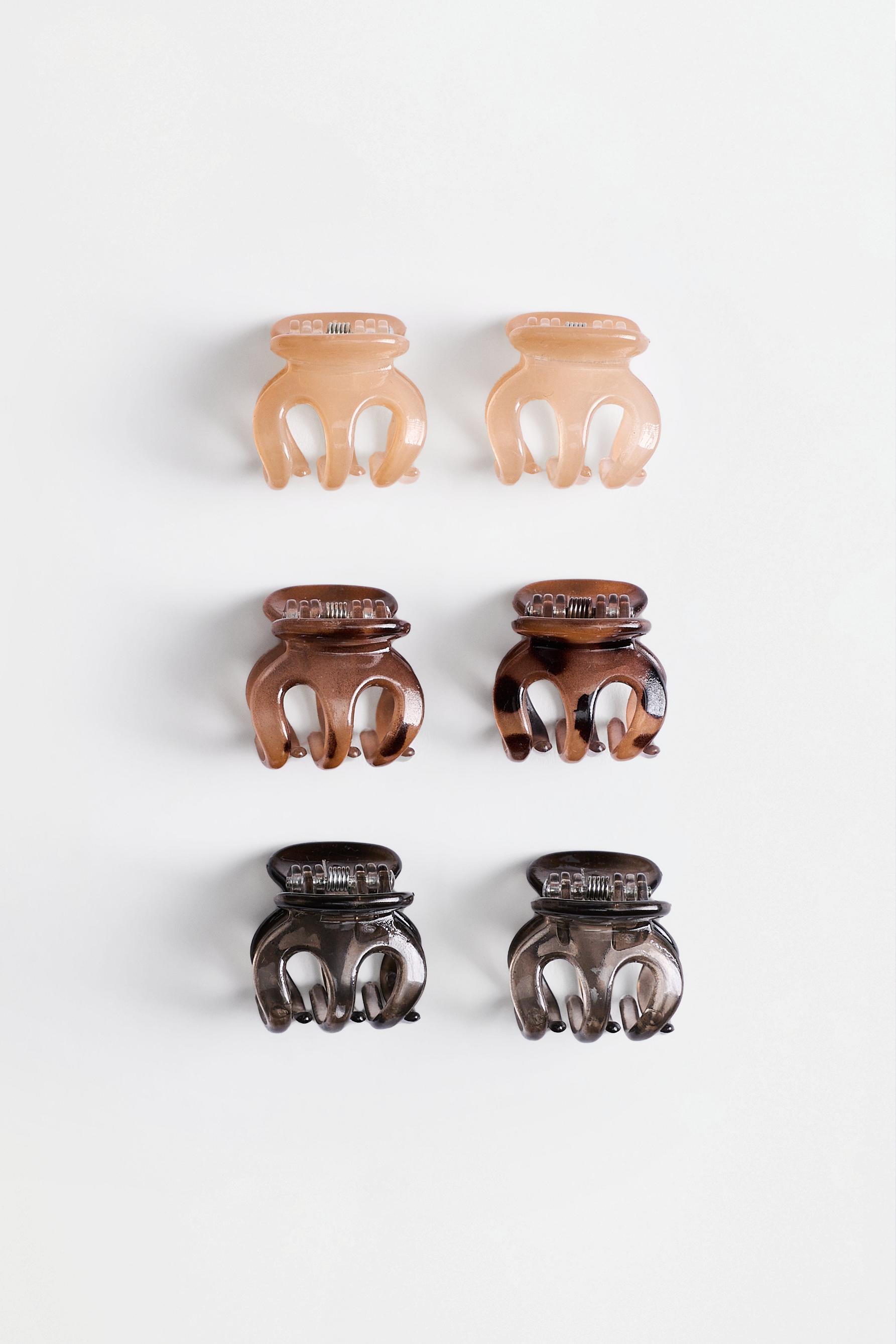 Small hair clips (6-pack) — LEOPARD PRINT