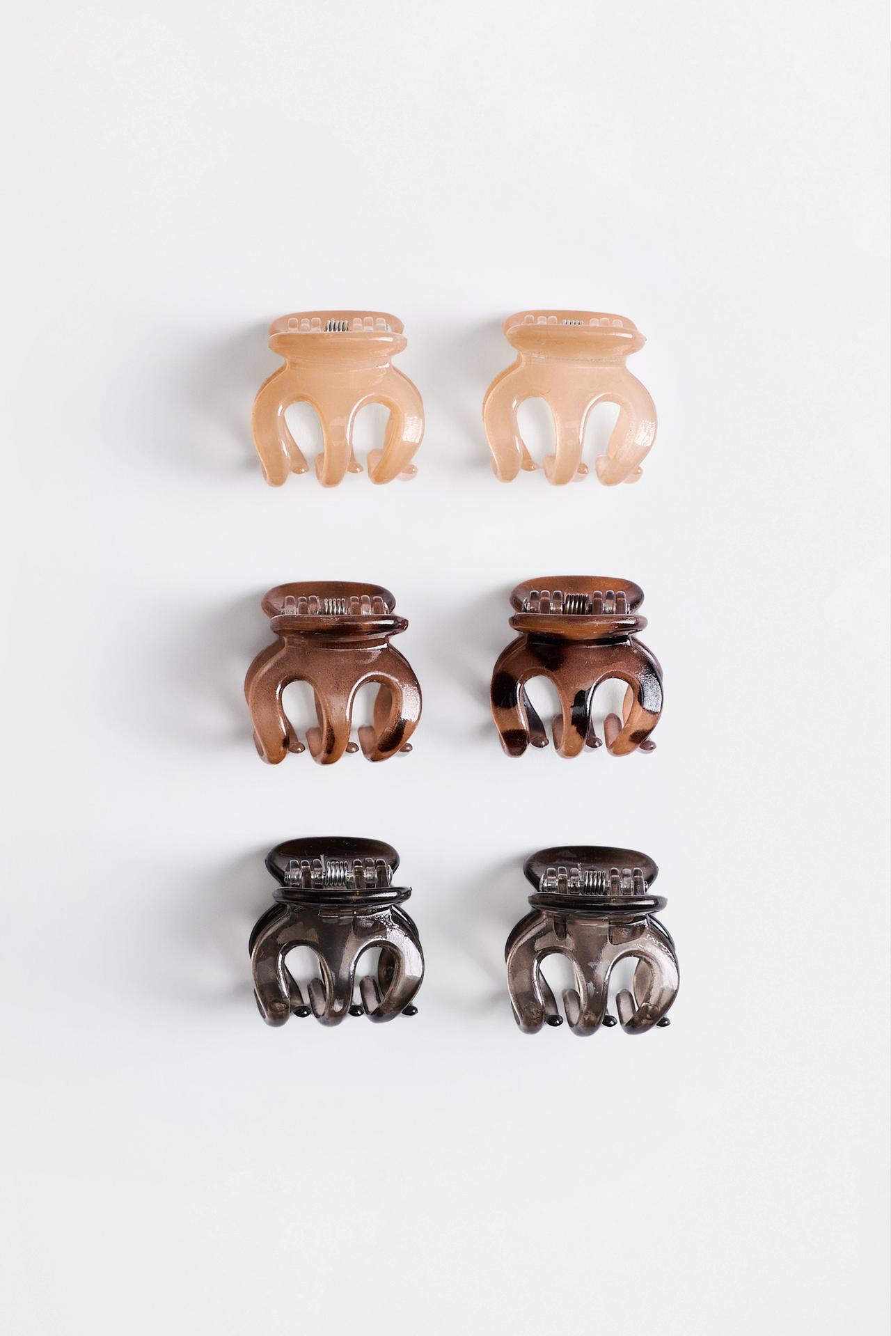 Small hair clips (6-pack) — LEOPARD PRINT
