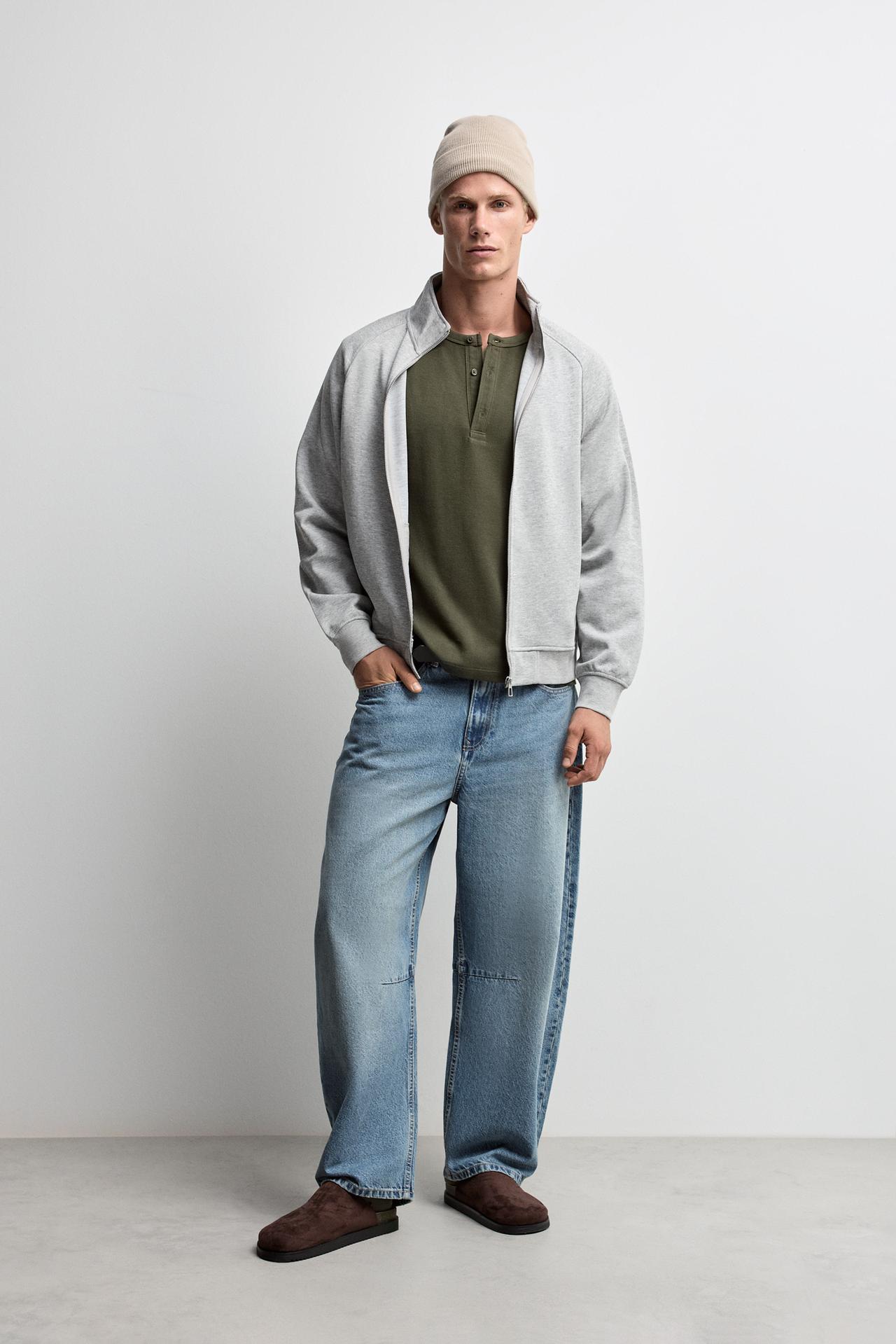 Interlock high-neck jacket — GREY MARL