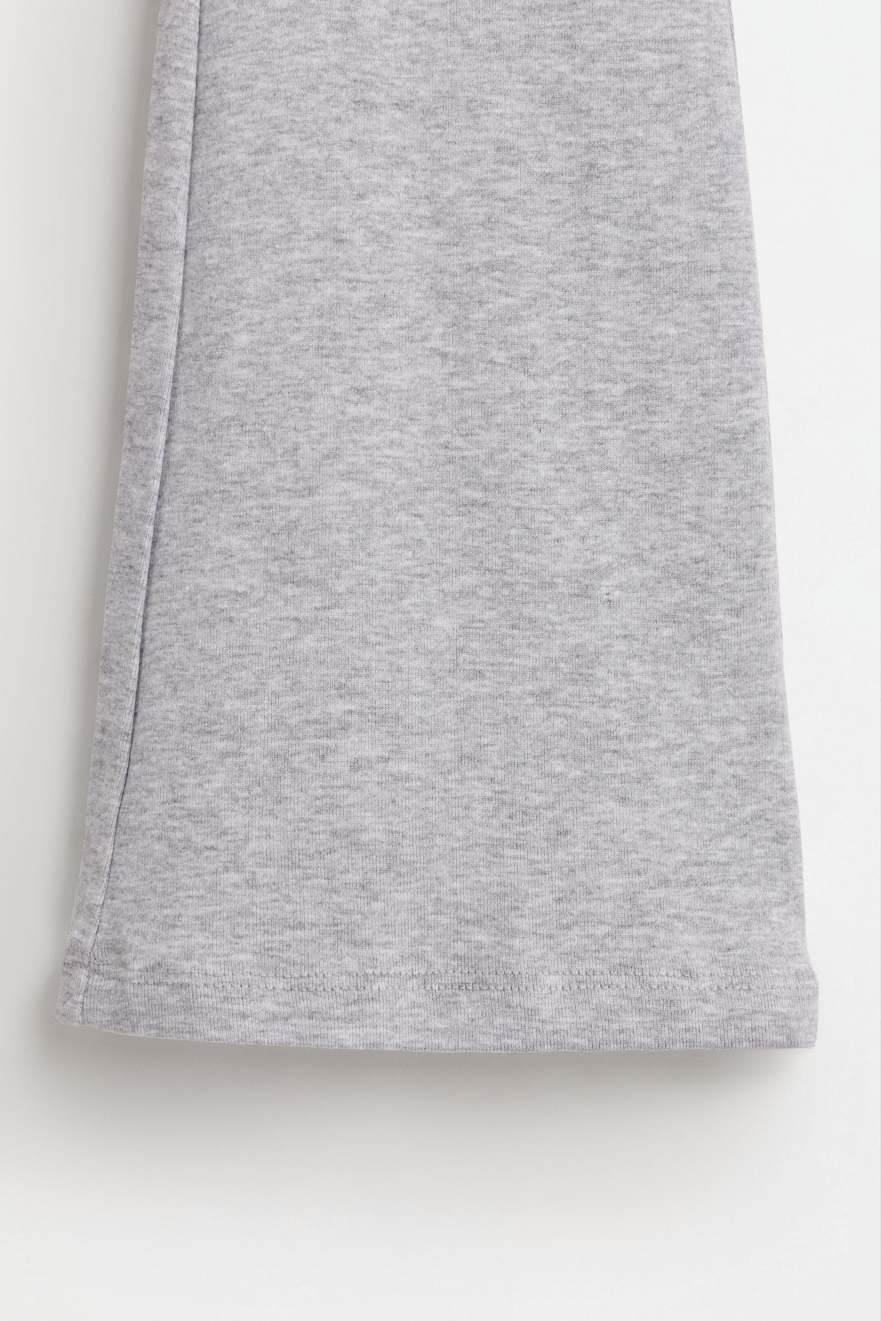 Bell bottom leggings with fold-over waist — GREY MARL