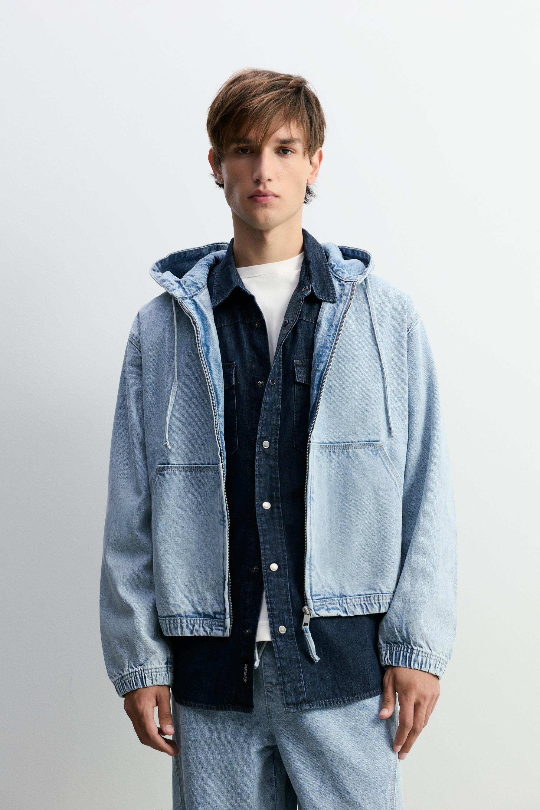 Cazadora denim capucha