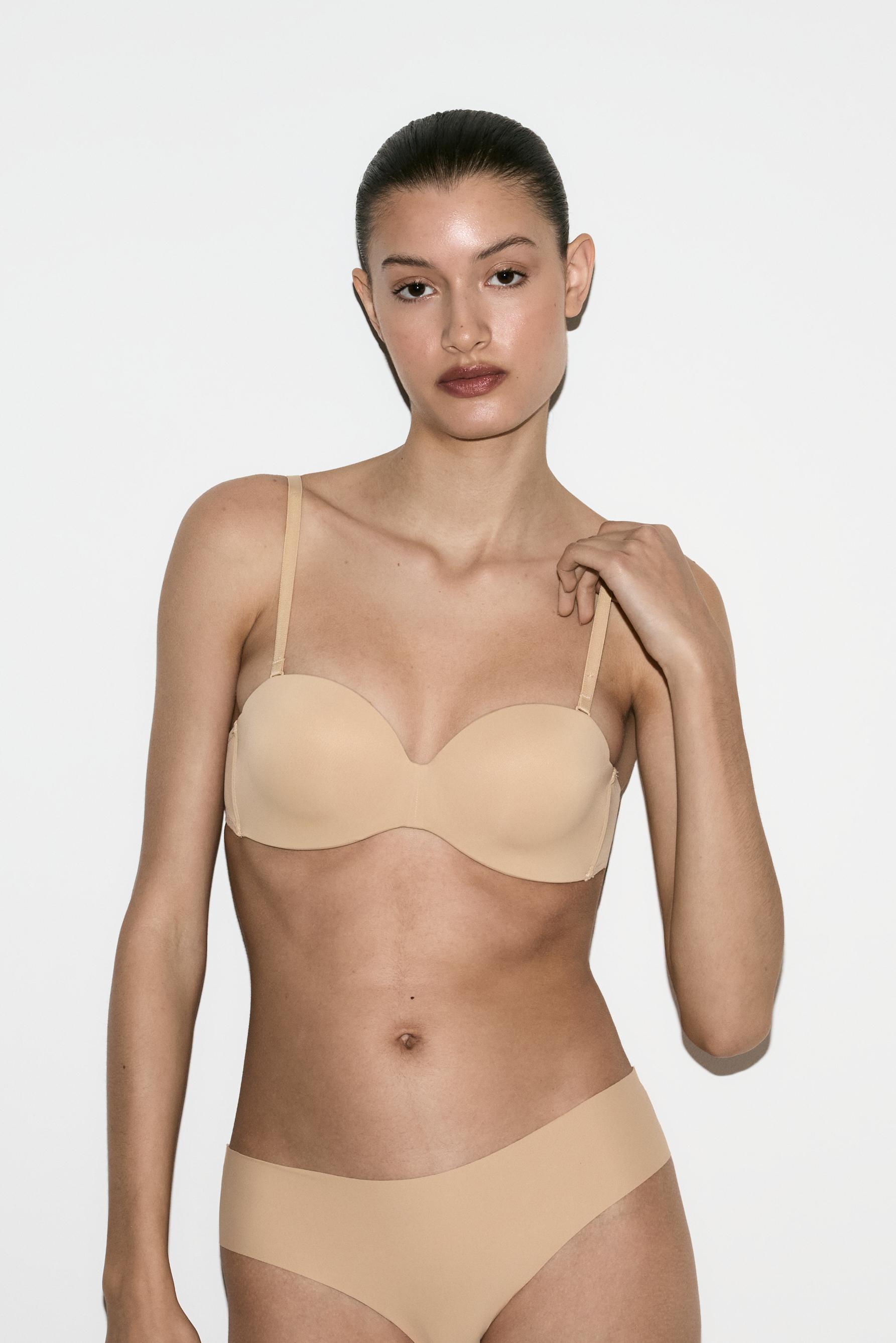 Bandeau push-up bra — PALE PINK