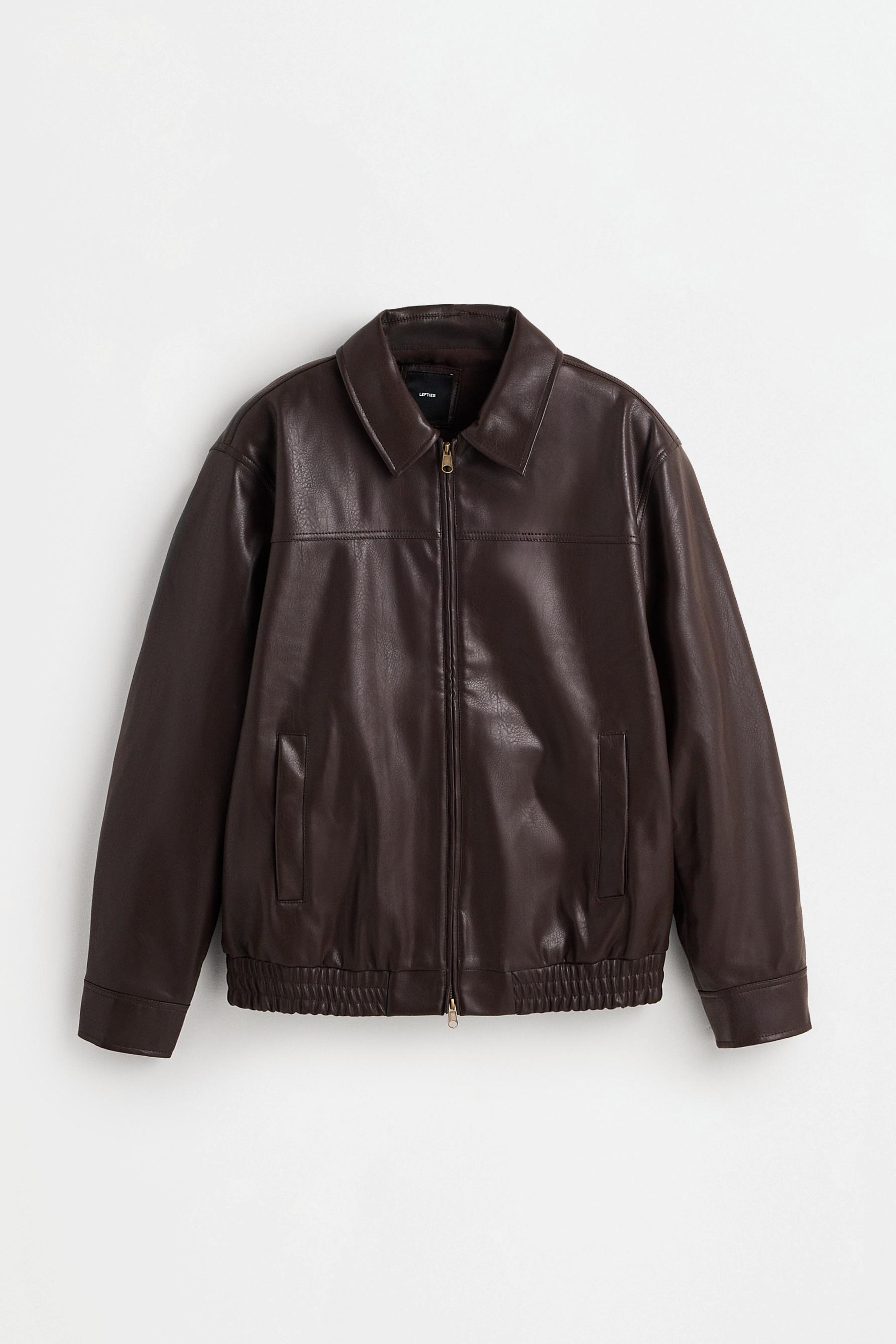 Leather-effect jacket — BROWN