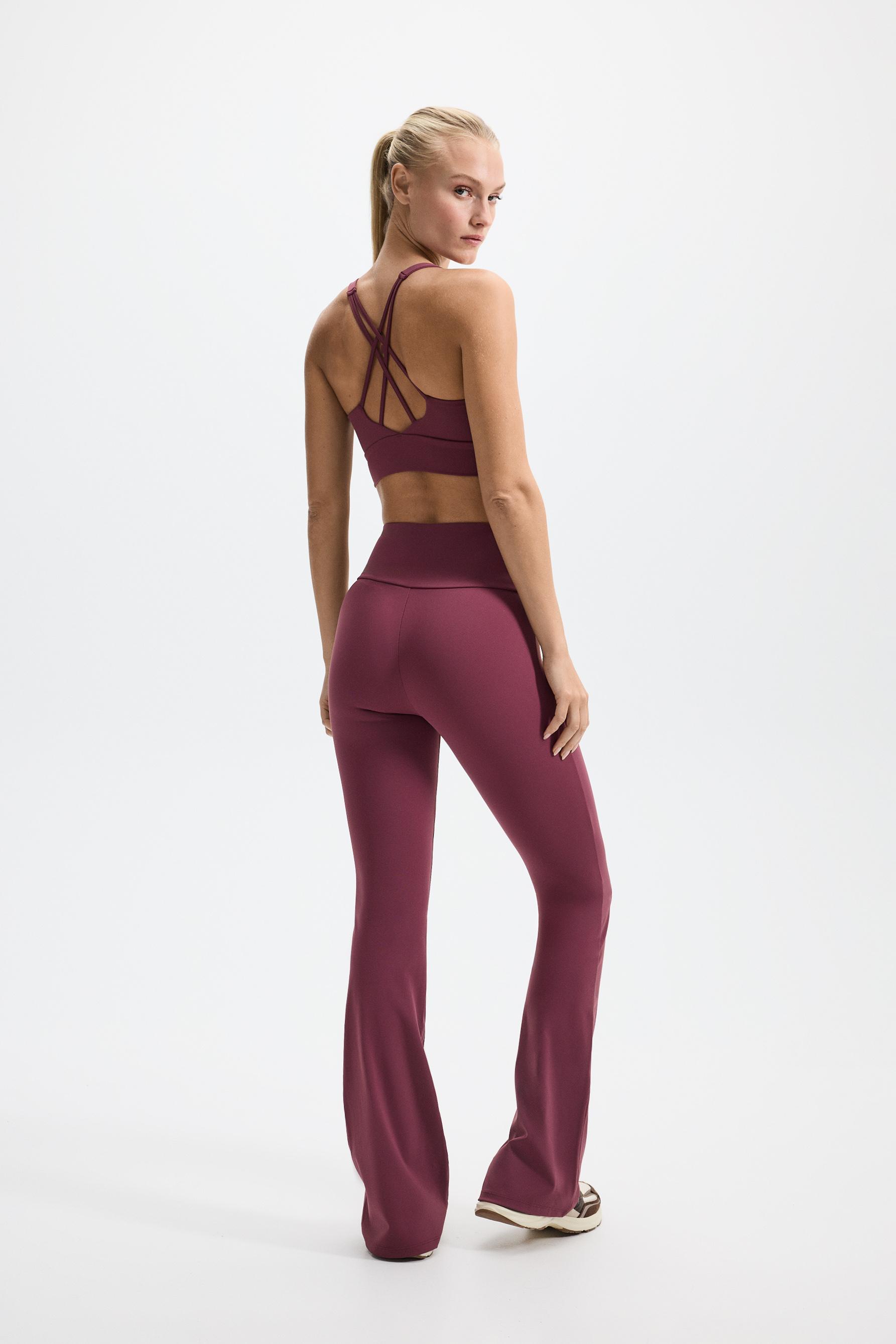 Crossover strap sports top — DARK PINK