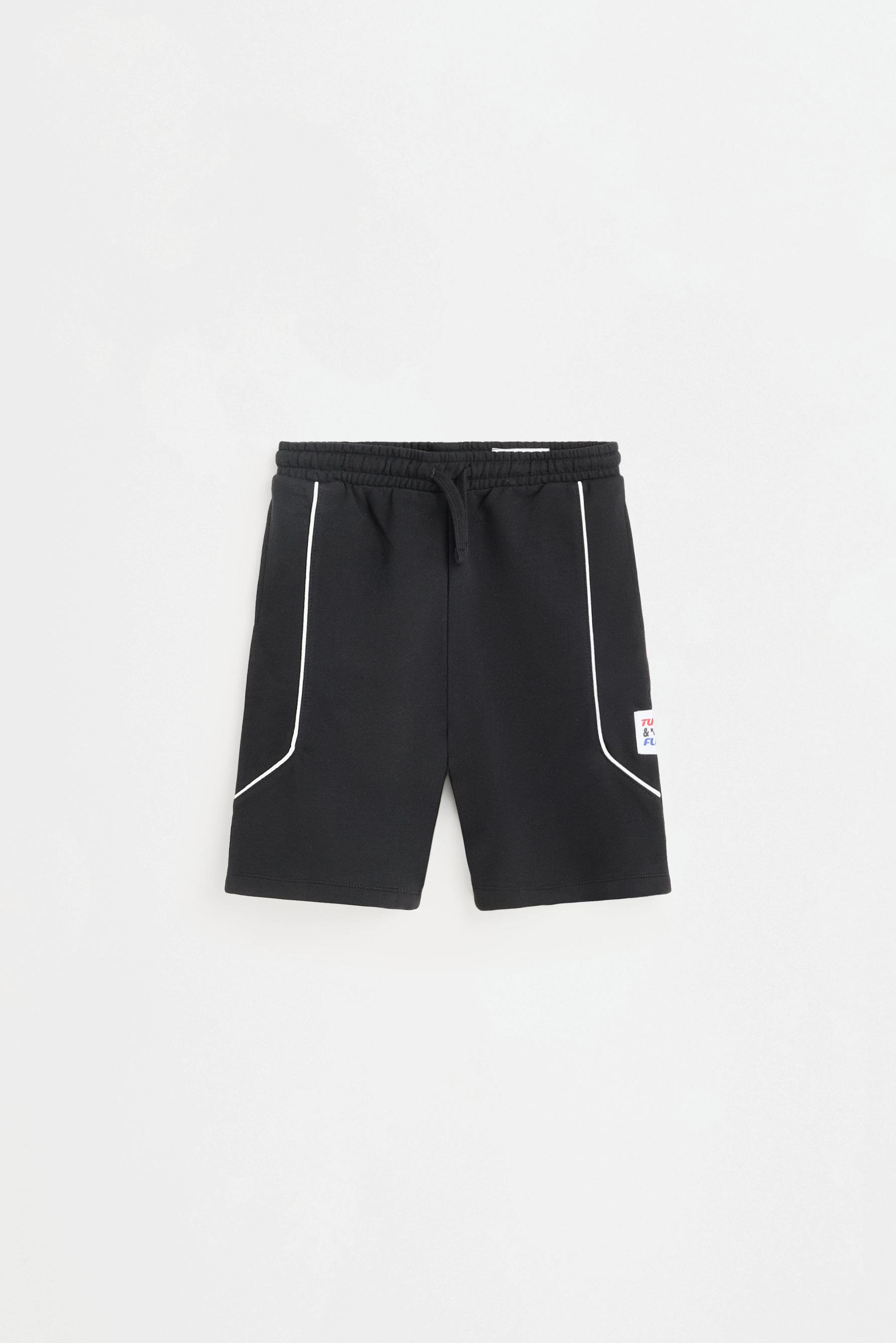 Racing jogger Bermuda shorts — BLACK