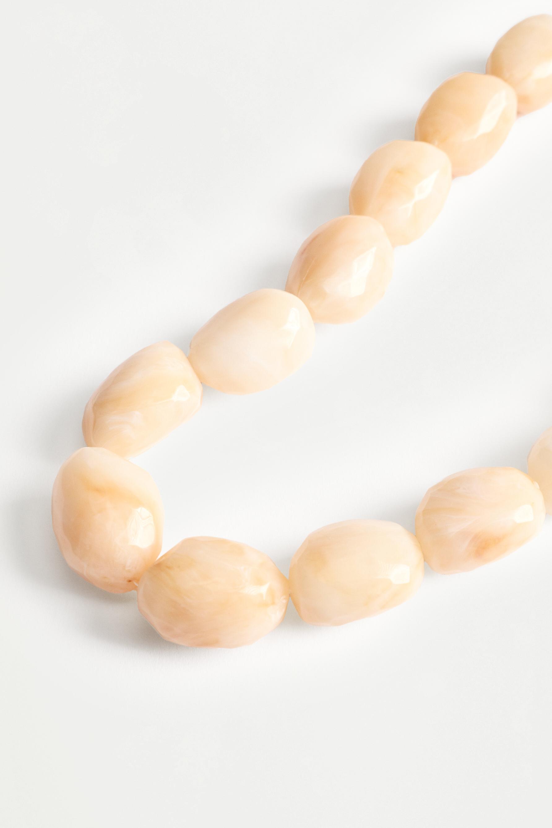 Beige bead necklace — ECRU