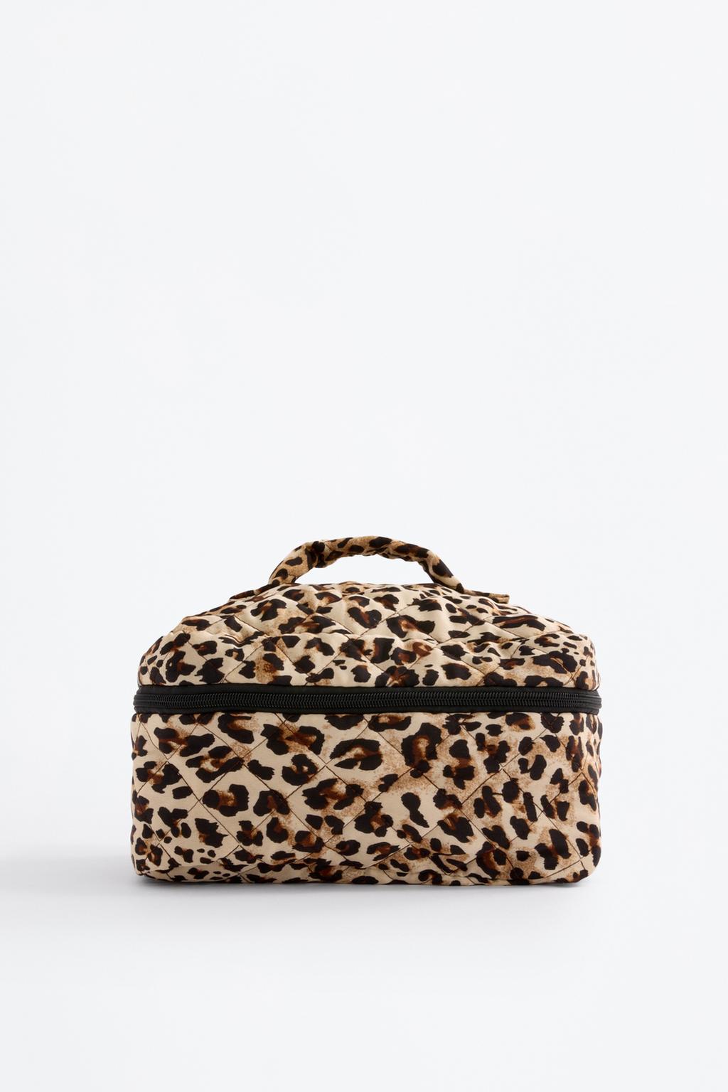 Large animal print toiletry bag