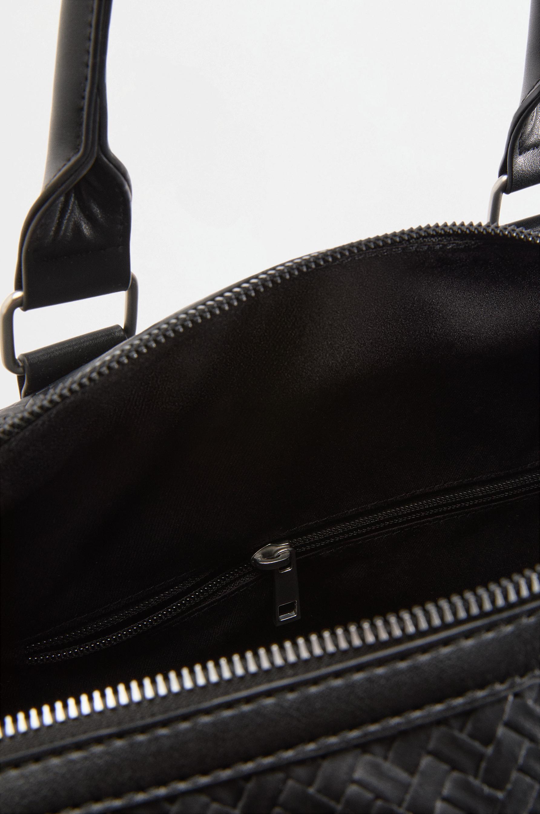 Braided-effect bowling bag — BLACK