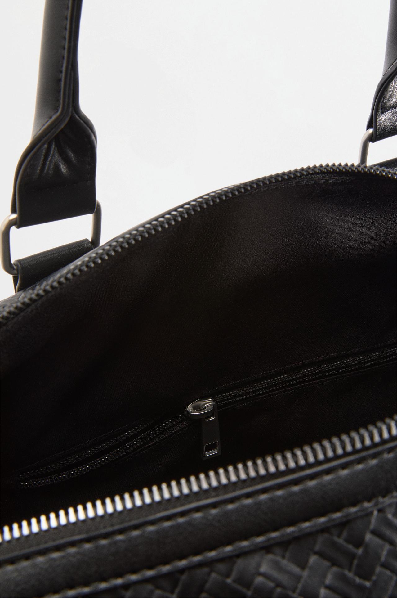 Braided-effect bowling bag — BLACK