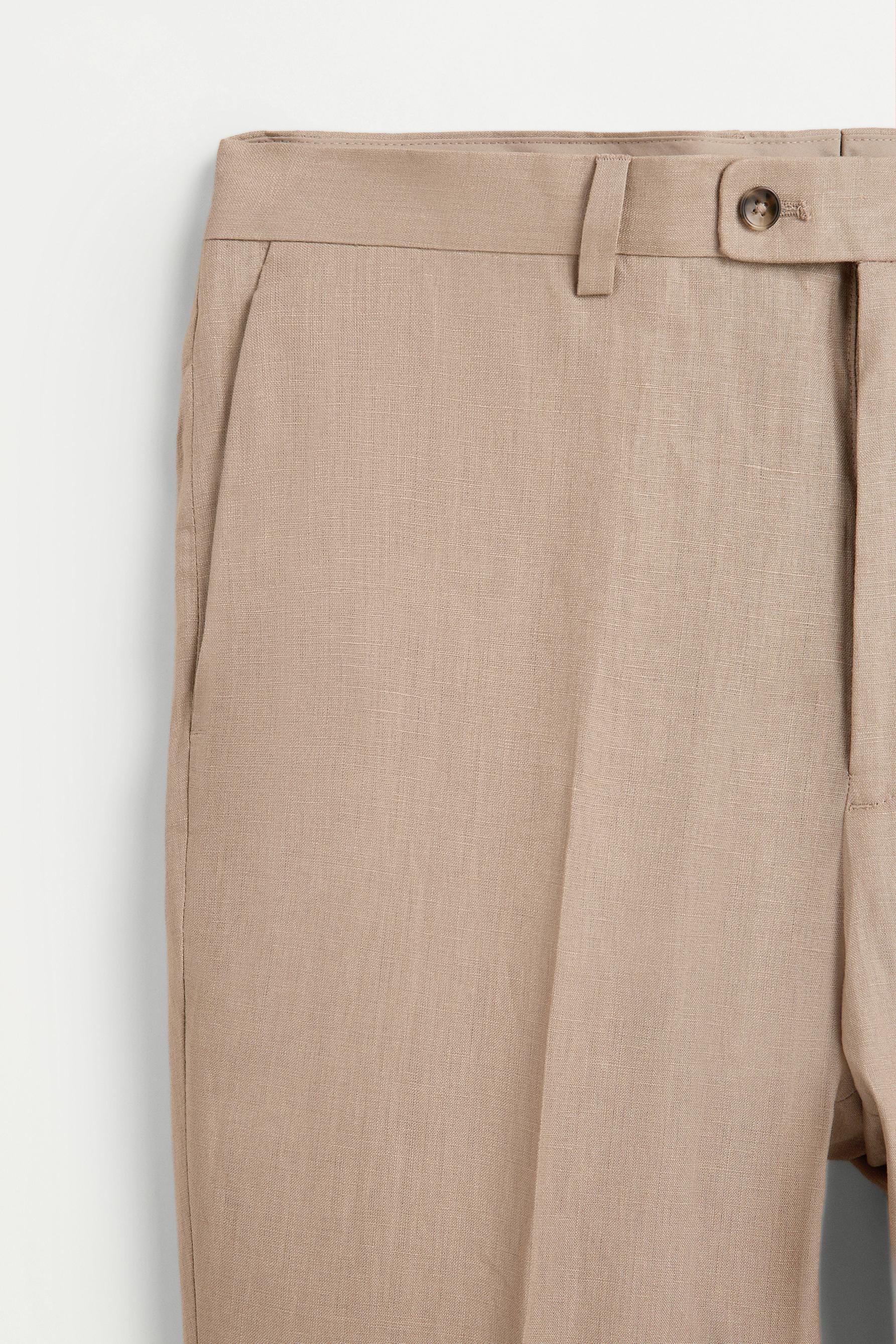 100% linen suit trousers — BROWN