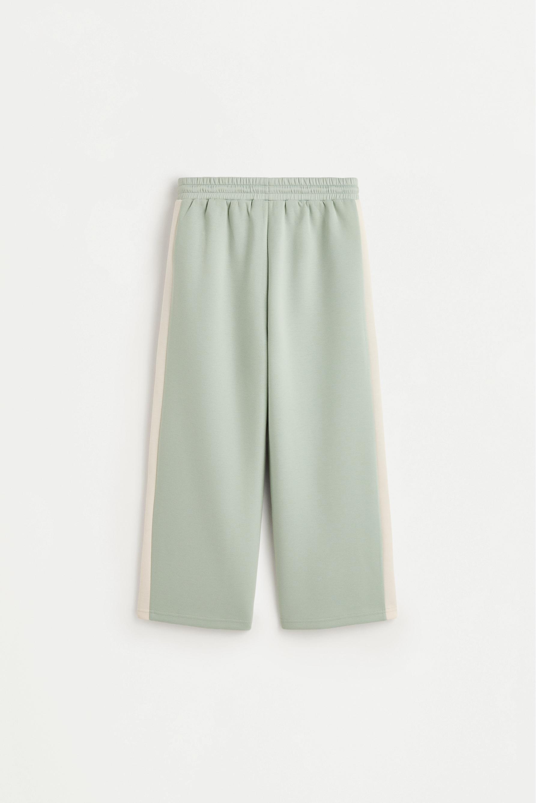 Wide-leg trousers with side stripes — MINT GREEN
