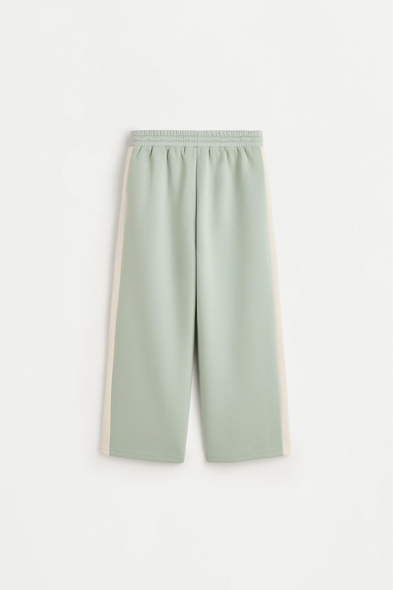 Wide-leg trousers with side stripes — MINT GREEN