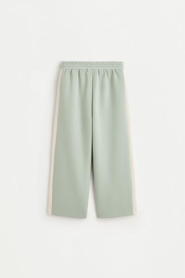 Wide-leg trousers with side stripes — MINT GREEN 2