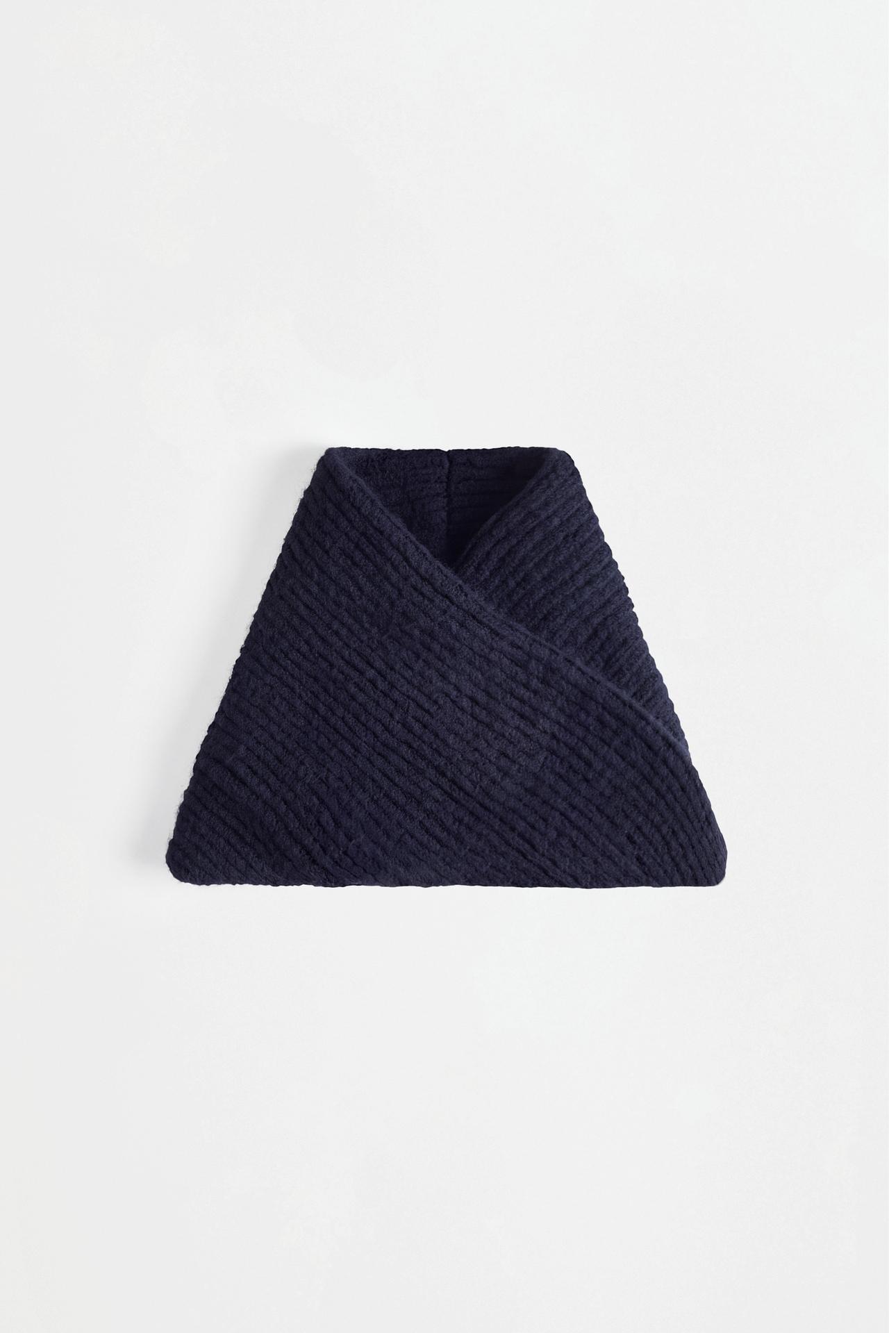 Ribbed knit snood — NAVY