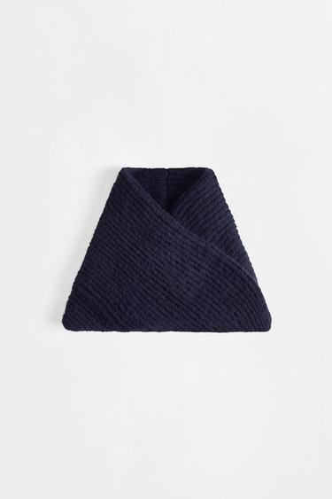 Ribbed knit snood — NAVY 1