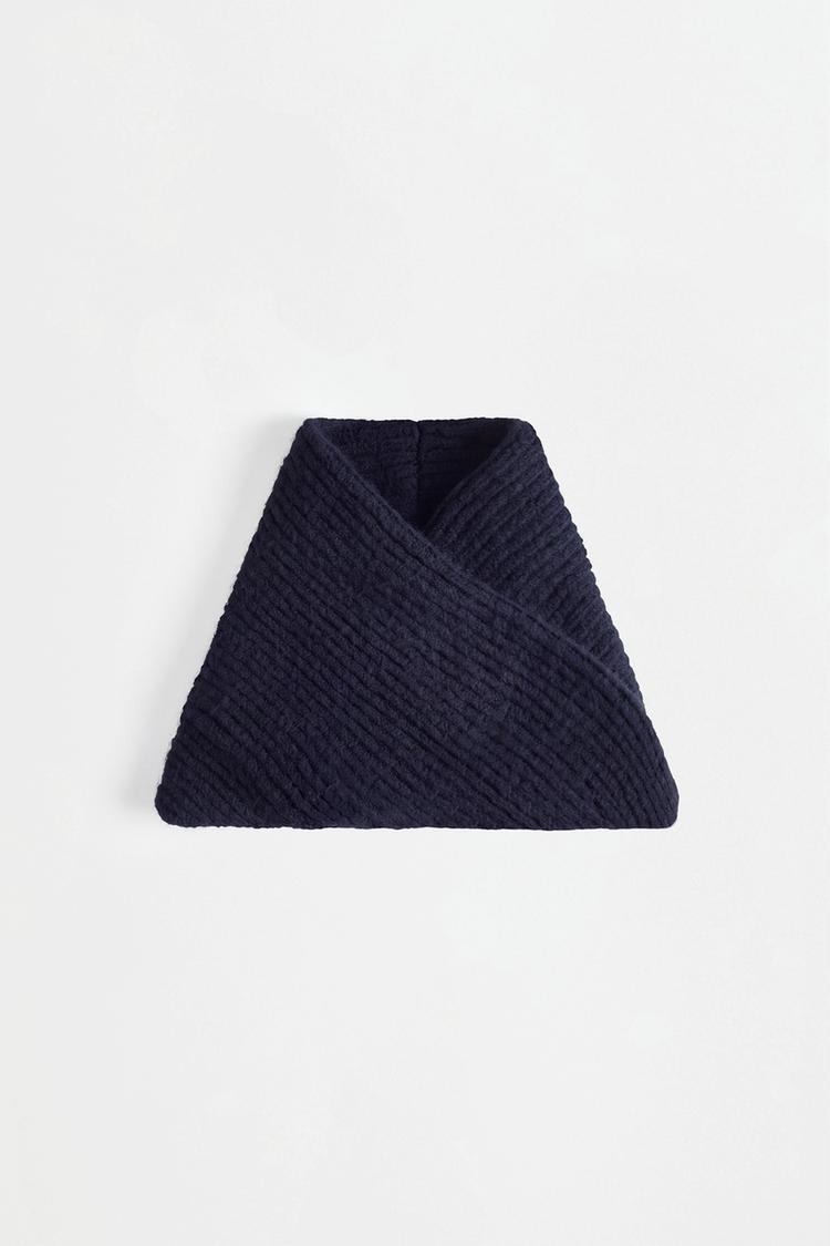 Ribbed knit snood — NAVY