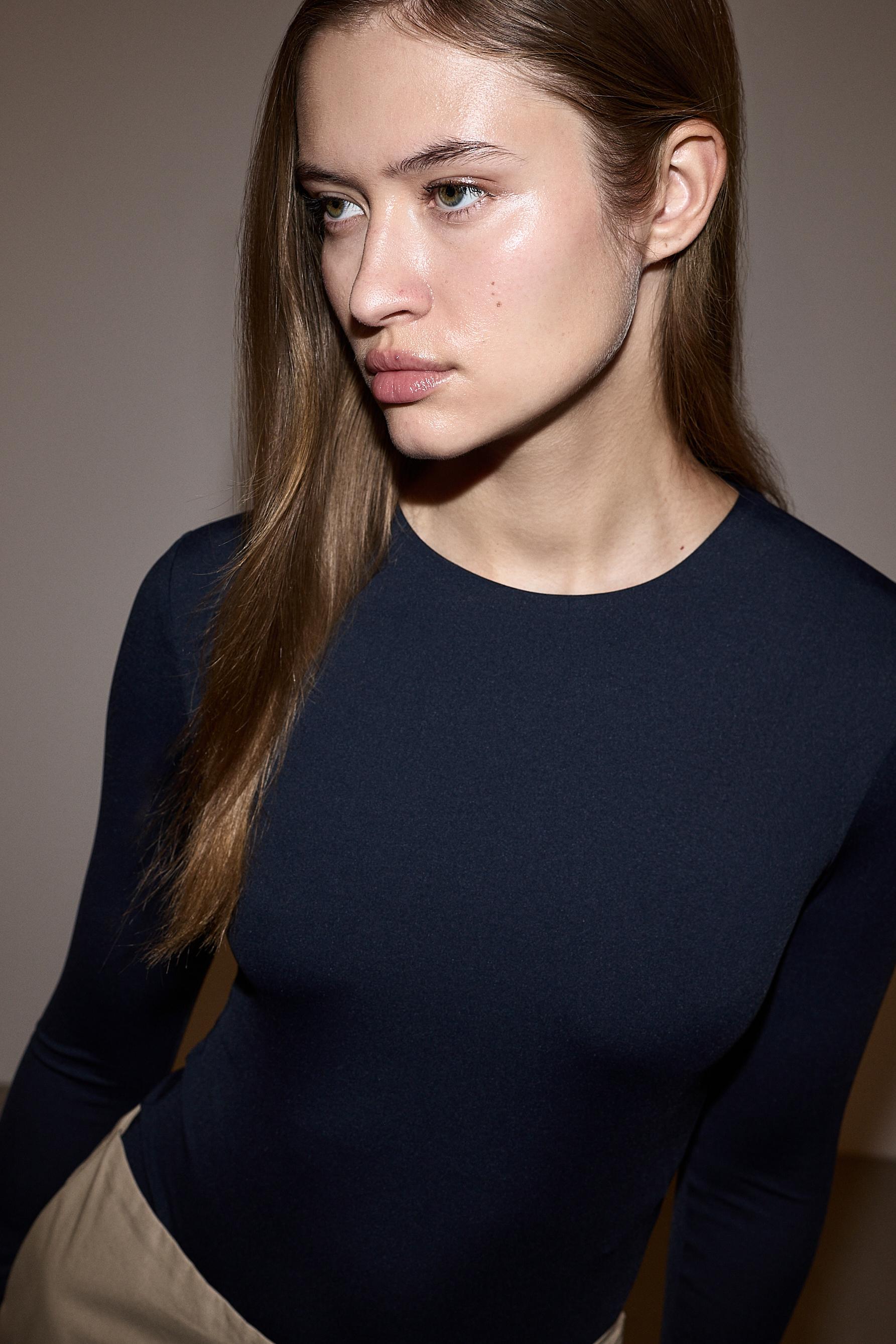 Long sleeve polyamide bodysuit — NAVY