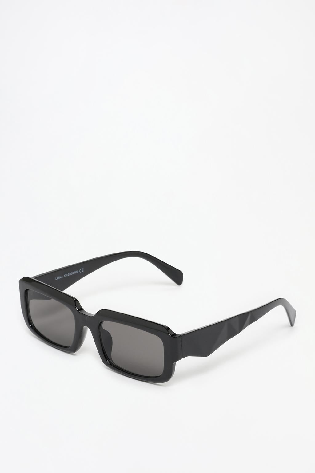 Rectangular sunglasses with raised design