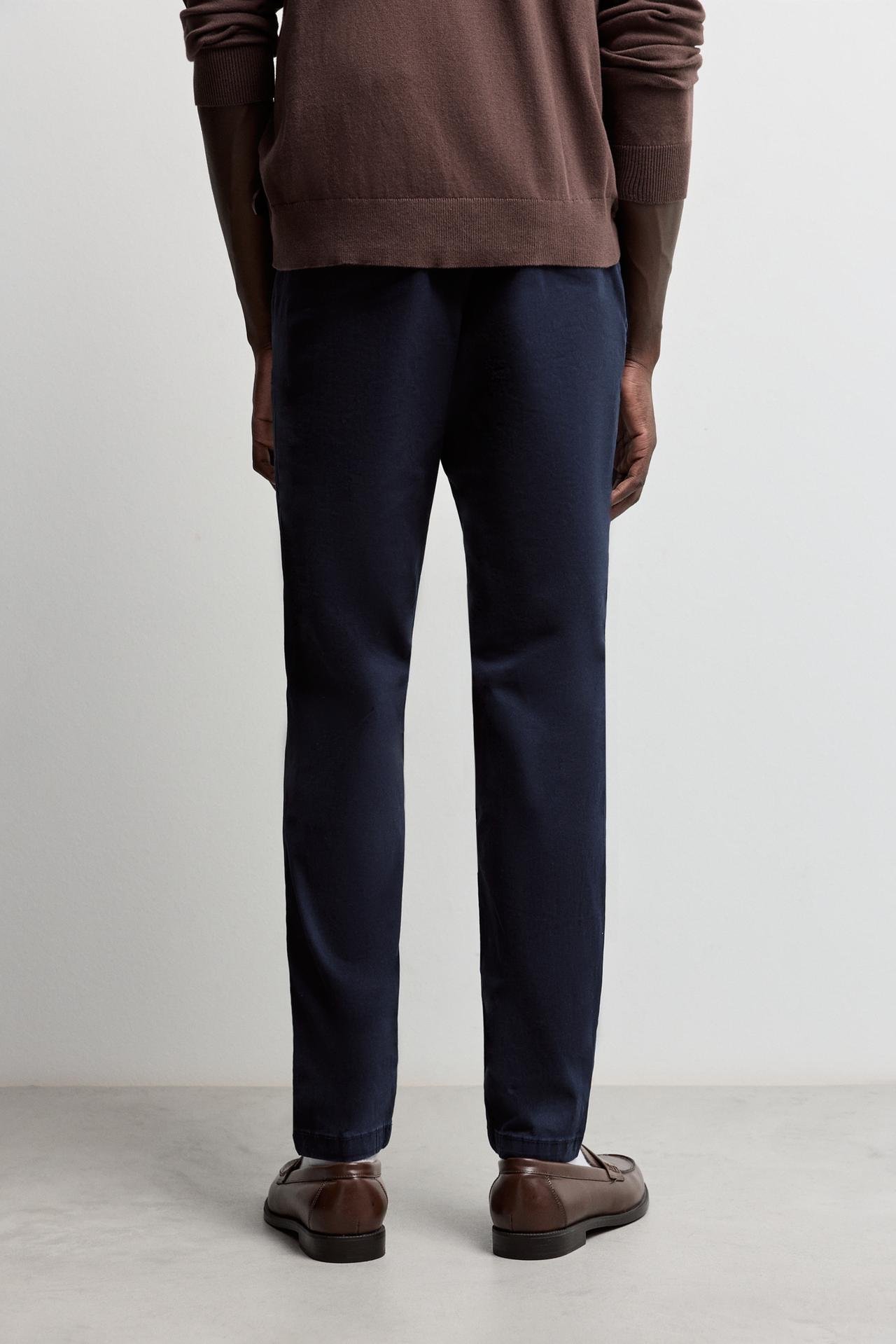 Skinny fit chino trousers — DARK BLUE