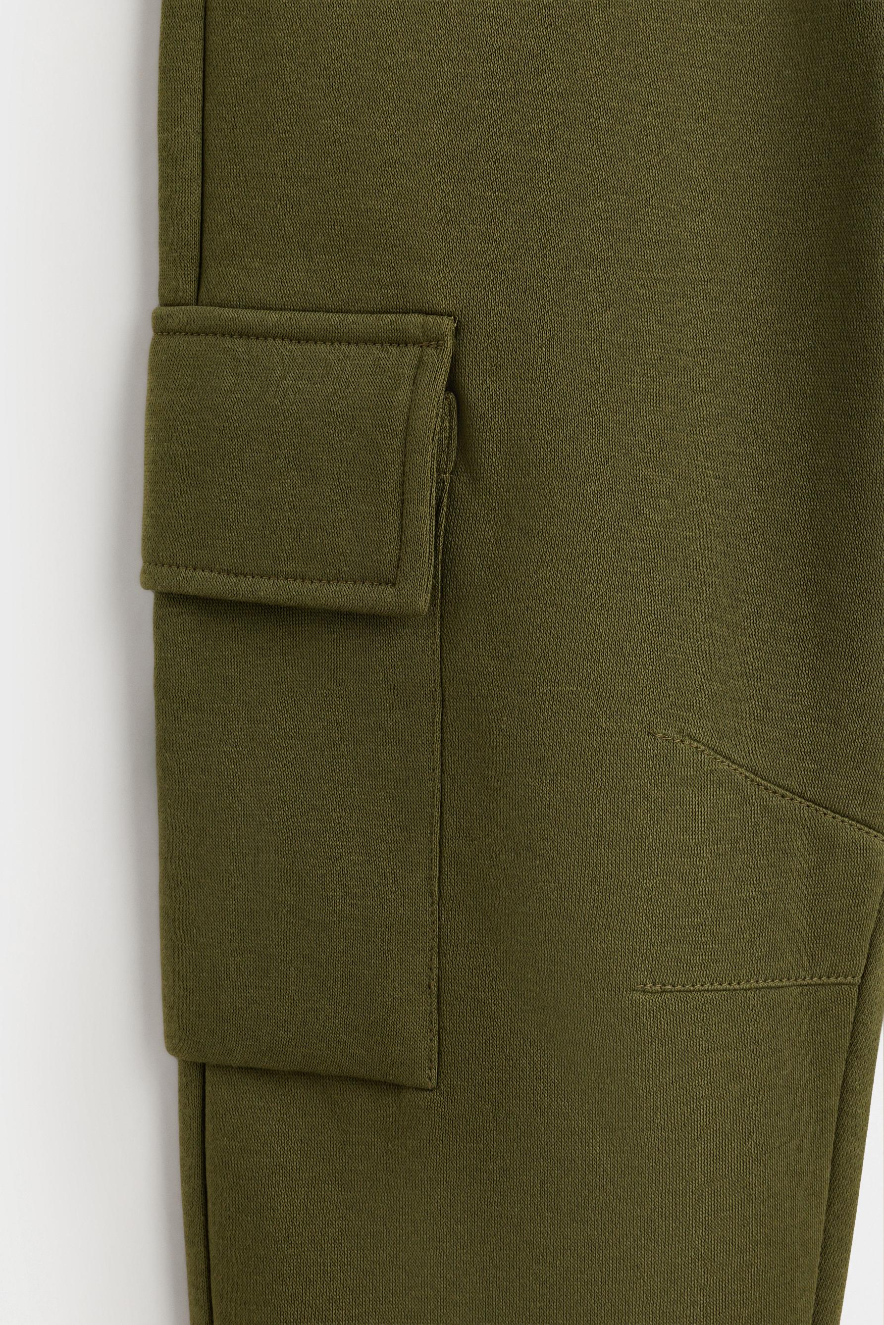 Plush cargo joggers — KHAKI