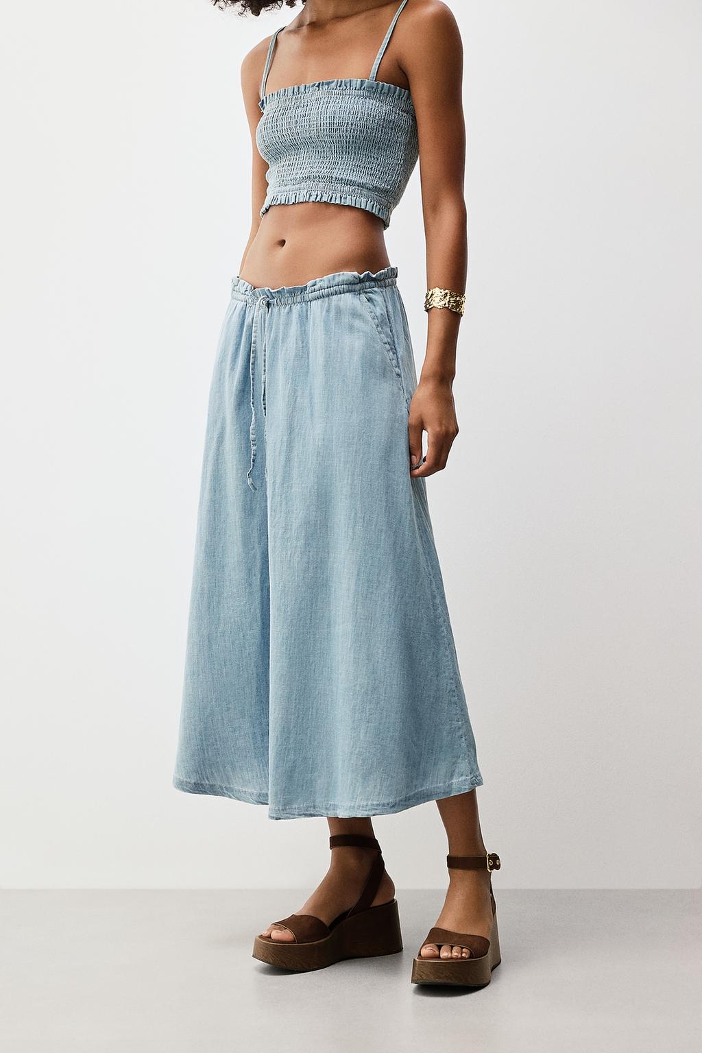 Falda denim ligero