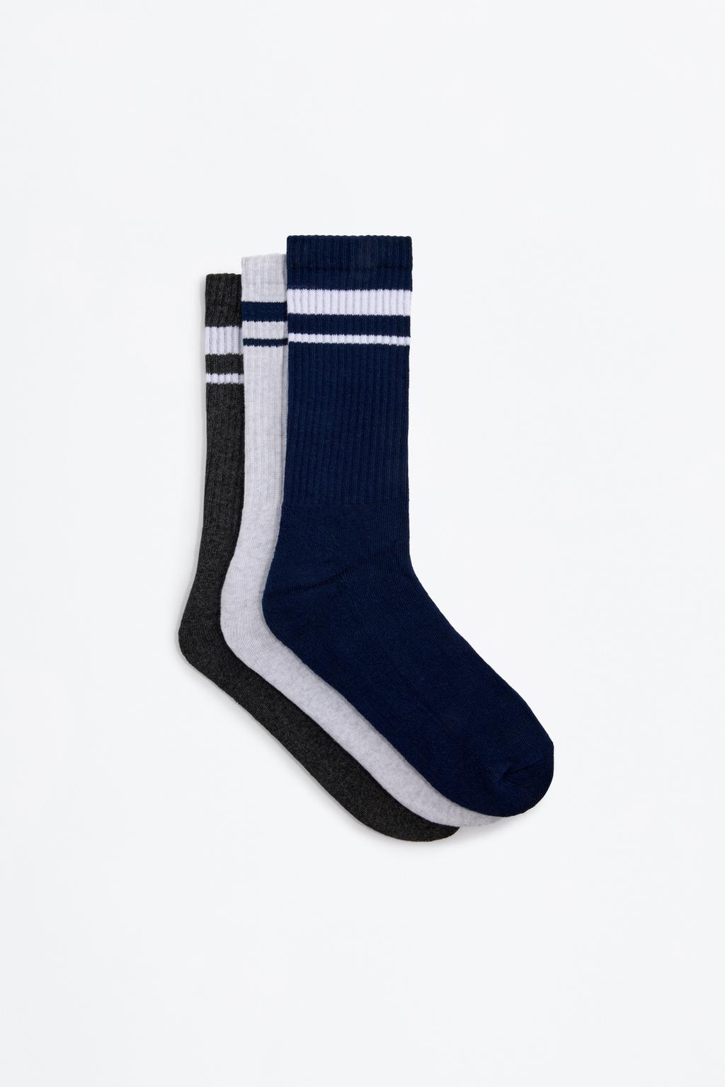 Pack of 3 long ribbed socks