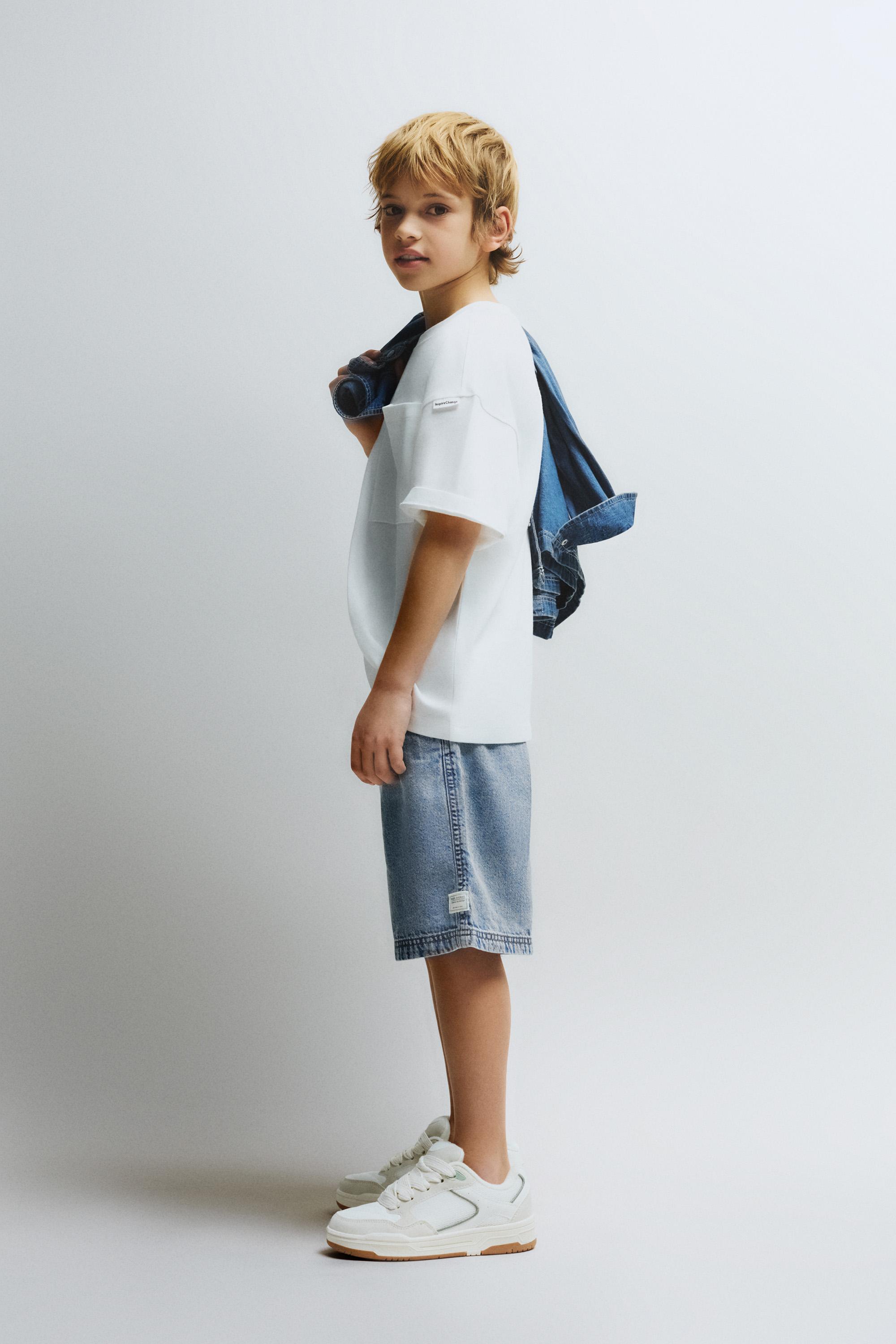 Denim jogger Bermuda shorts — INDIGO