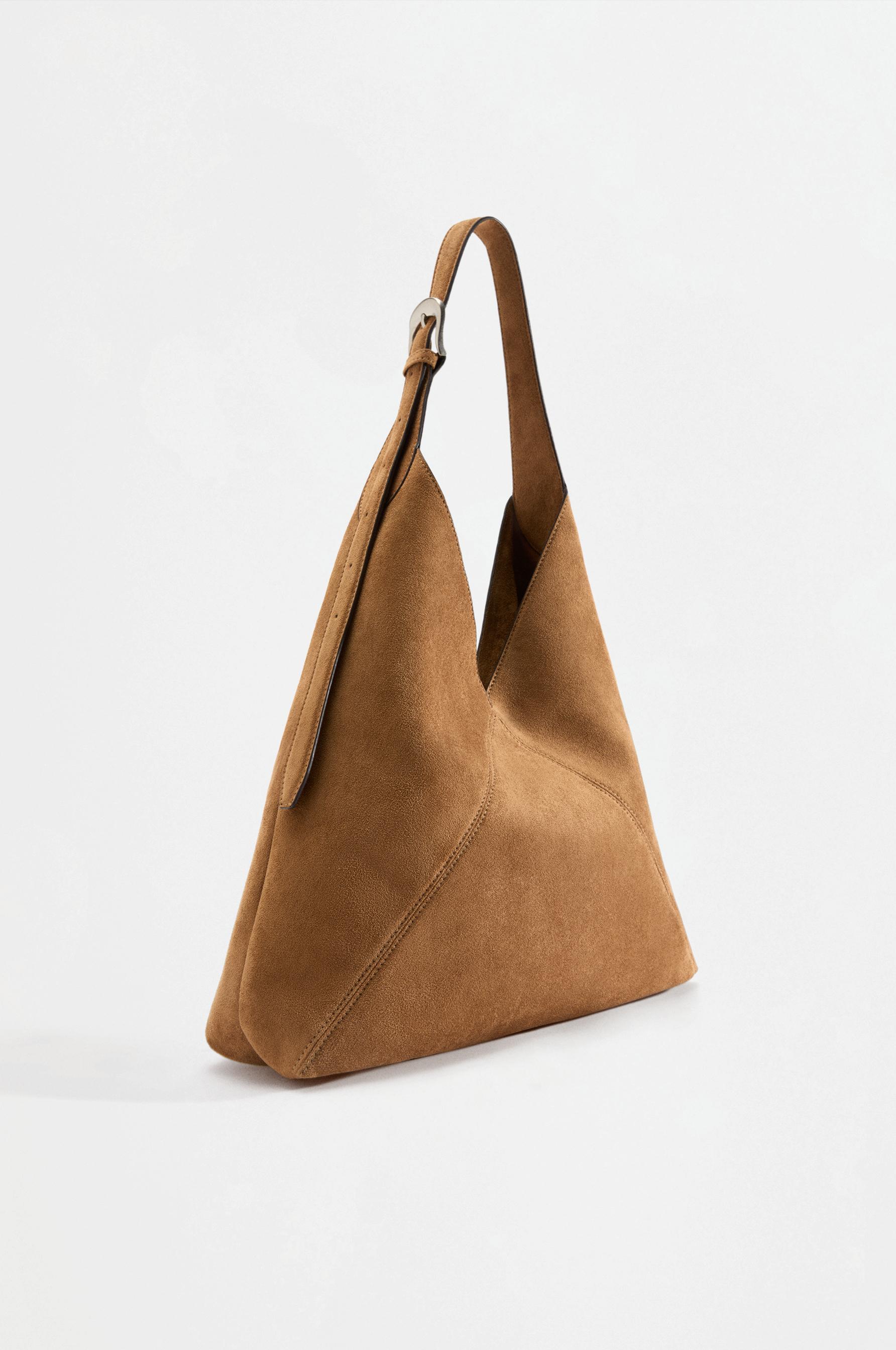 Faux suede shopper bag — CAMEL
