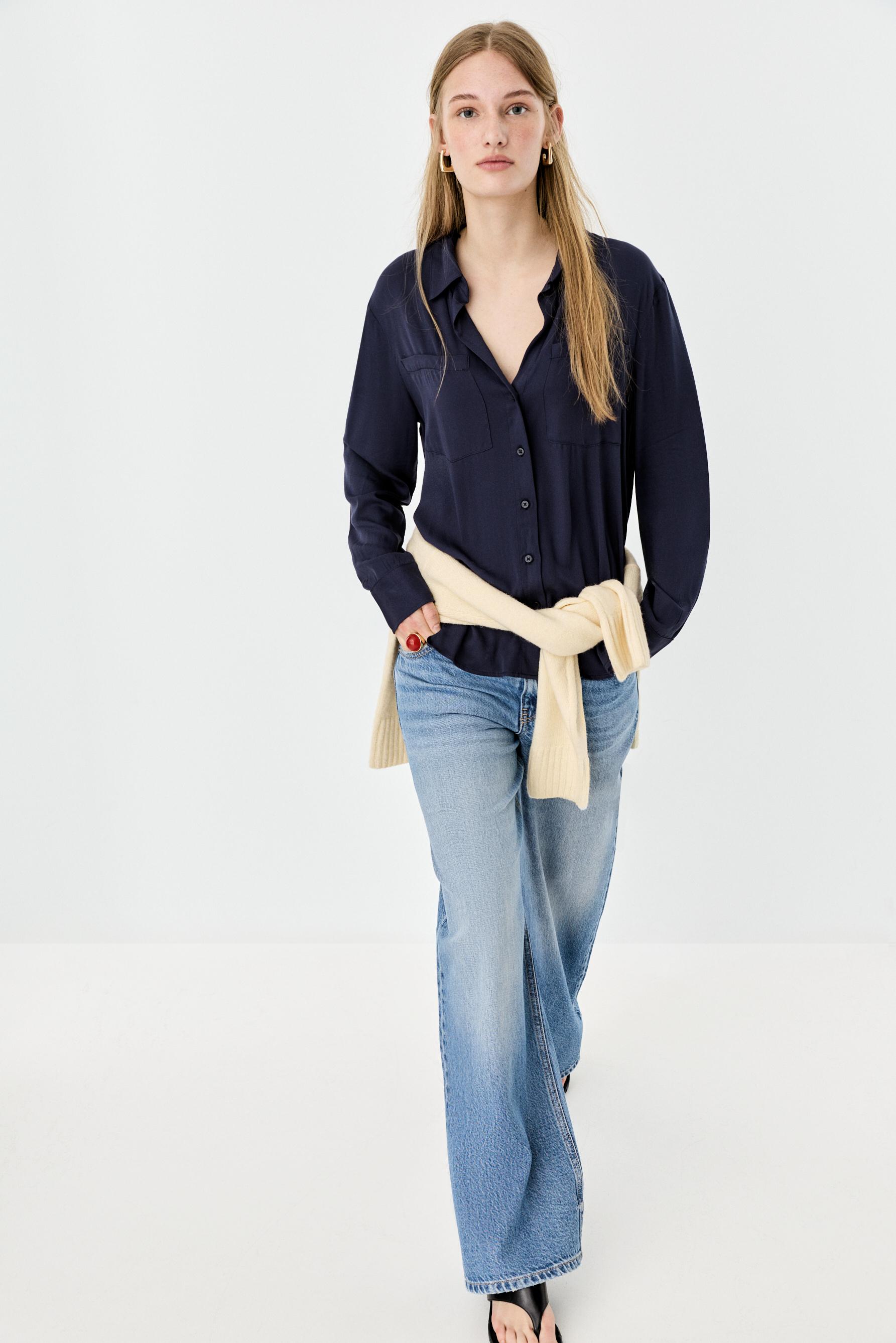 Basic henley shirt — NAVY