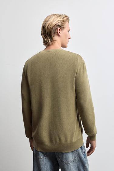 Textured sweater — PALE KHAKI 4