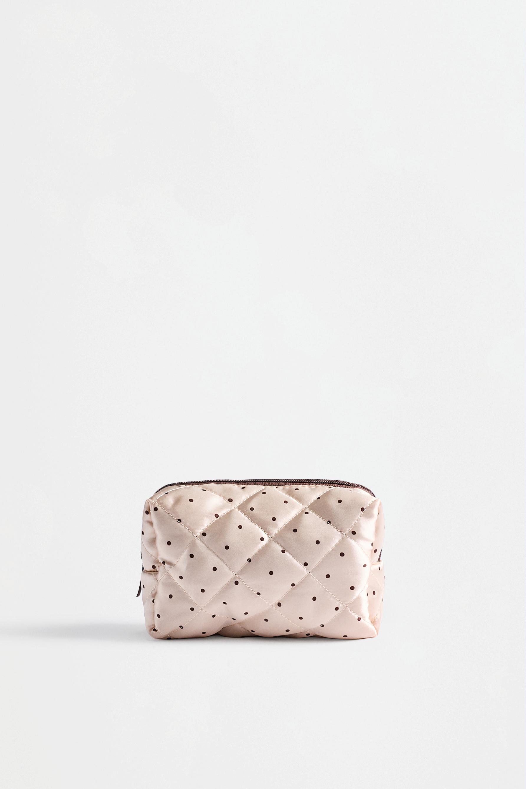 Small polka dot toiletry bag — ECRU