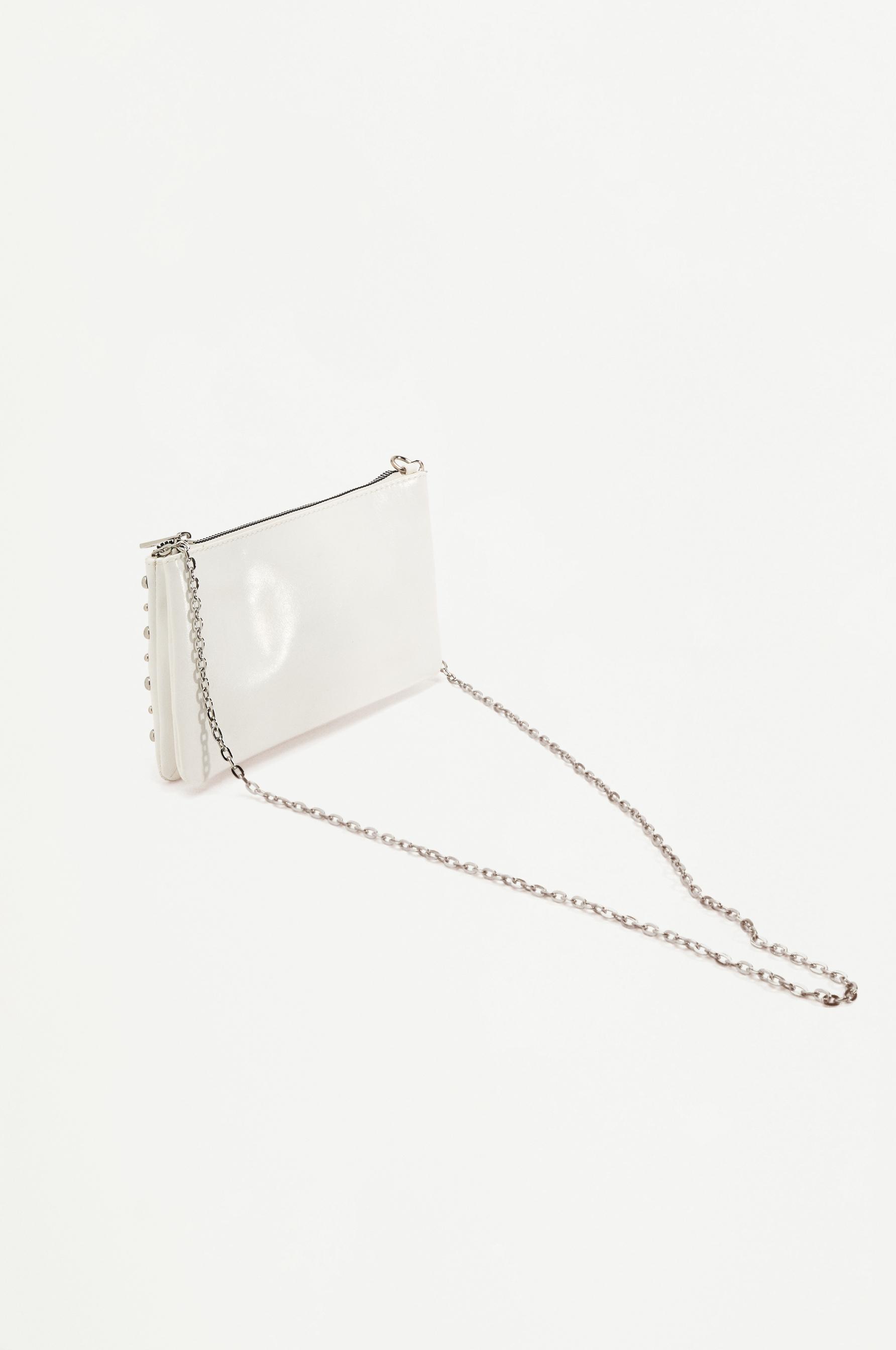 Crossbody bag with metal details — WHITE