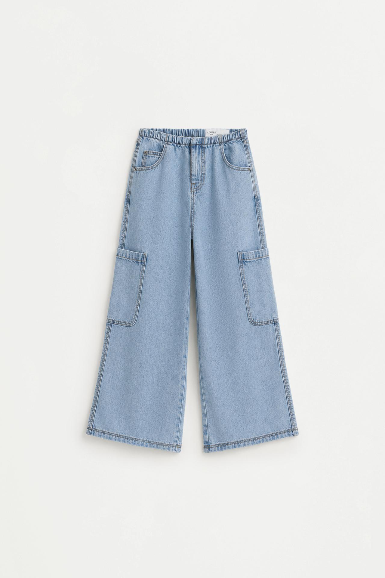 Wide-leg cargo jeans — PALE BLUE