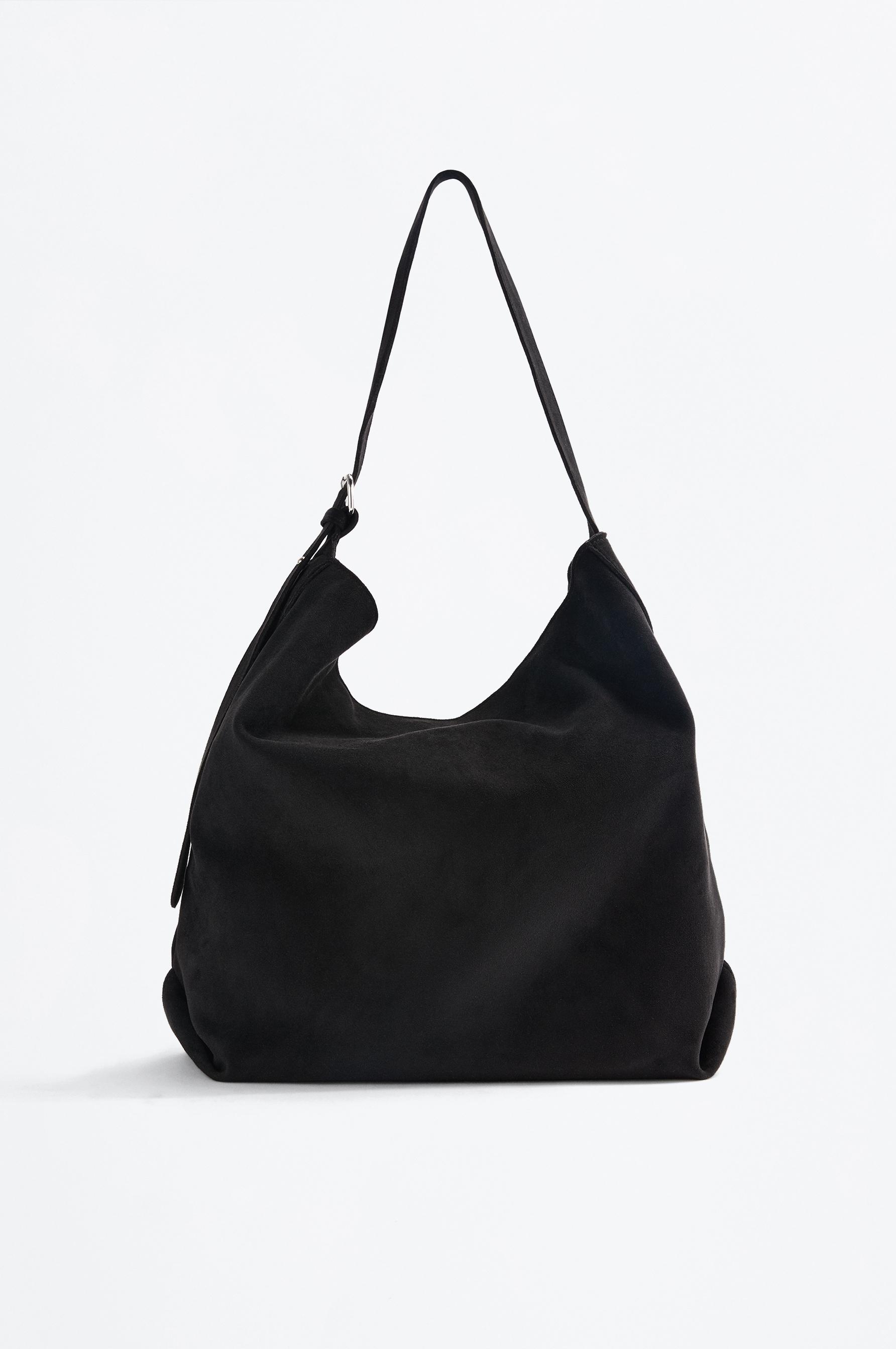 Faux suede bucket bag with buckle Boho BAGS Woman Lefties