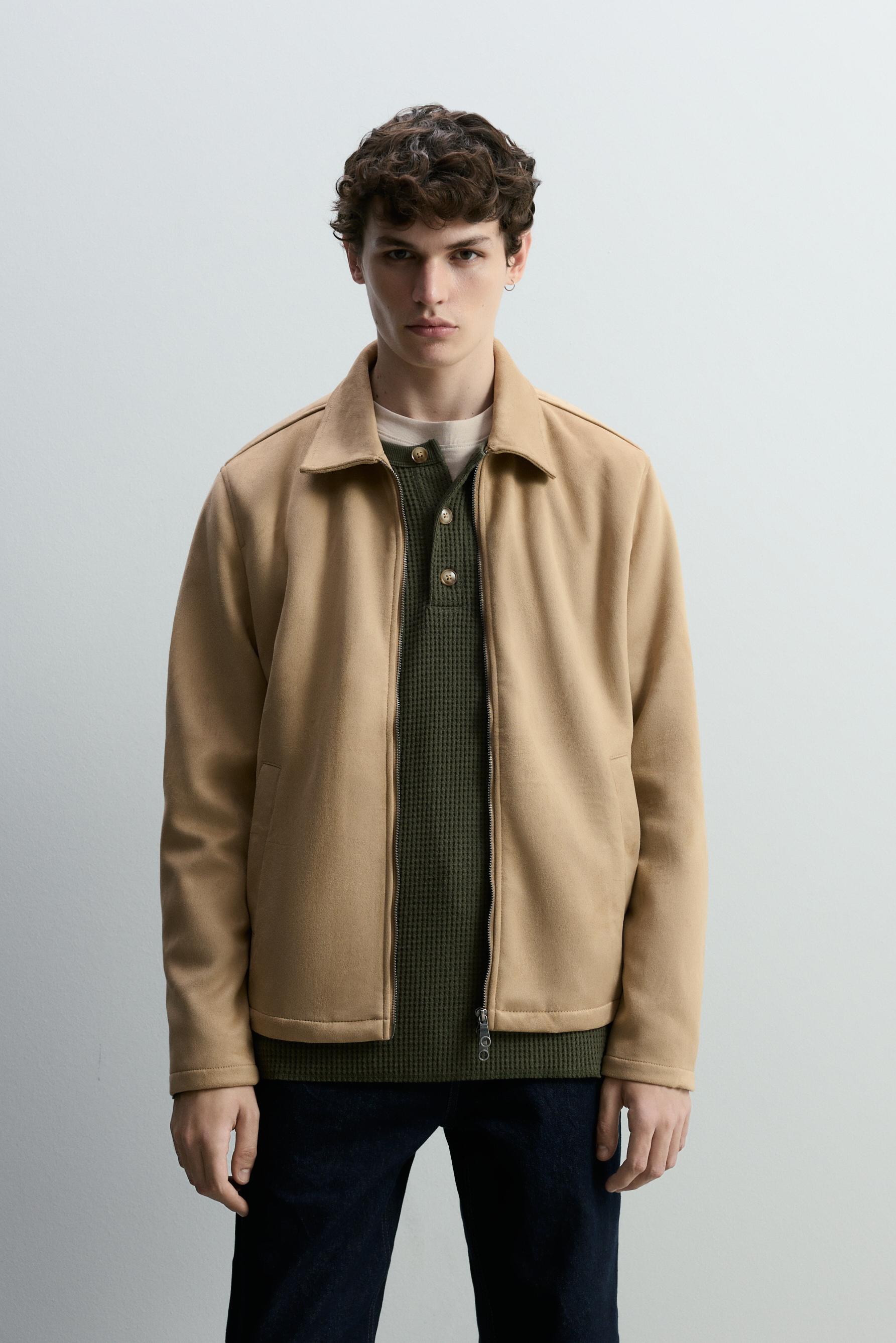 Cazadora efecto ante cremallera